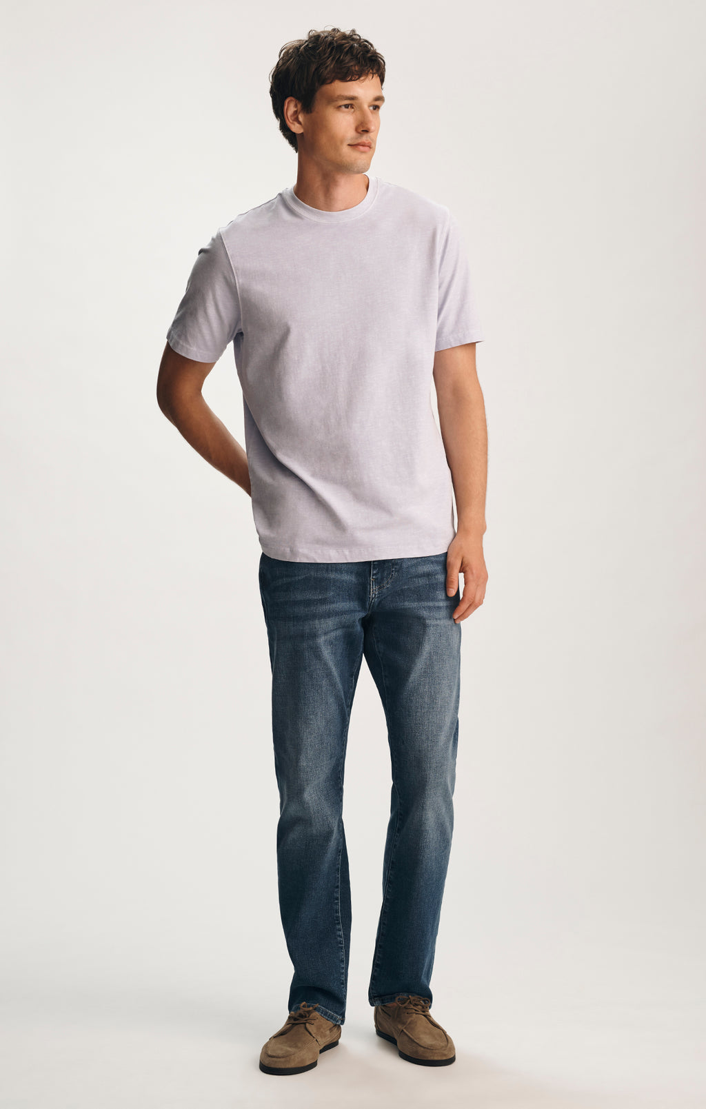 SOFT SLUB CREW NECK T-SHIRT IN HALOGEN BLUE - Mavi Jeans