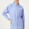 BUTTON-UP LONG SLEEVE SHIRT IN BLUE WHITE STRIPED - Mavi Jeans