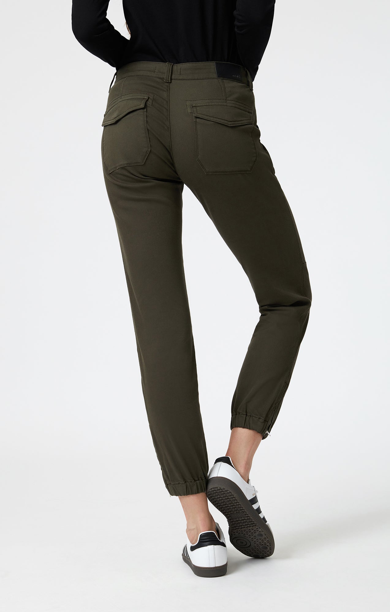 IVY SLIM CARGO IN DARK GREEN LUXE TWILL - Mavi Jeans