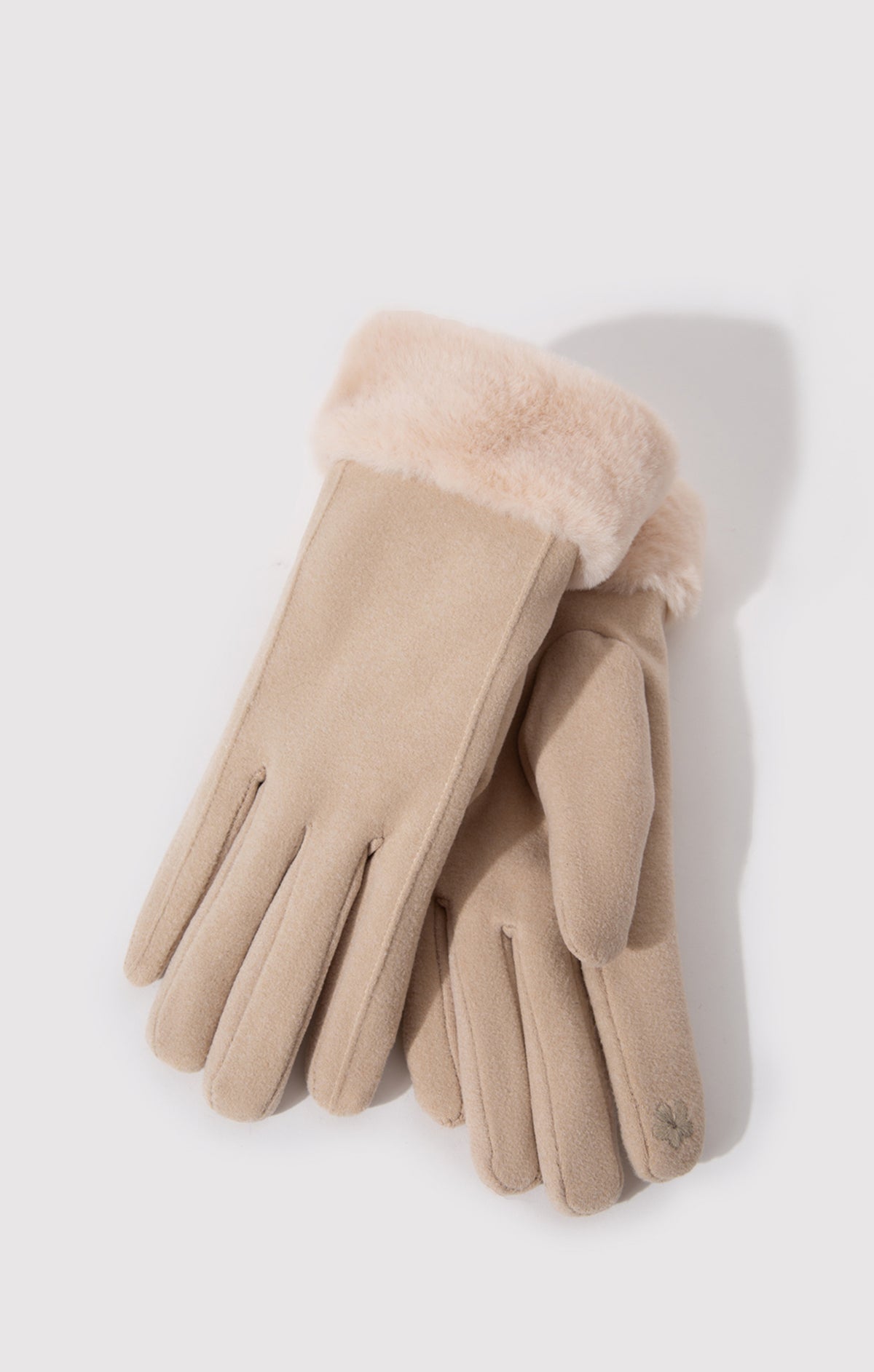 FLEECE GLOVES IN OATMEAL - Mavi Jeans