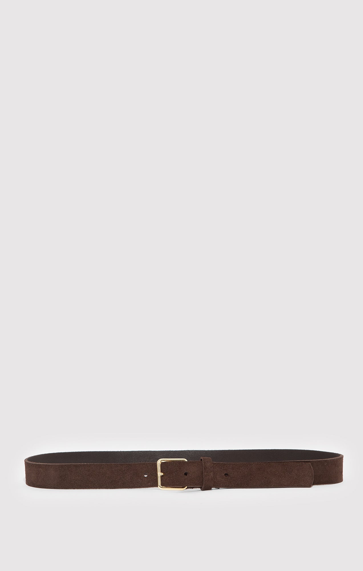 SUEDE SQUARE BUCKLE BELT IN CHICORY COFFEE - Mavi Jeans