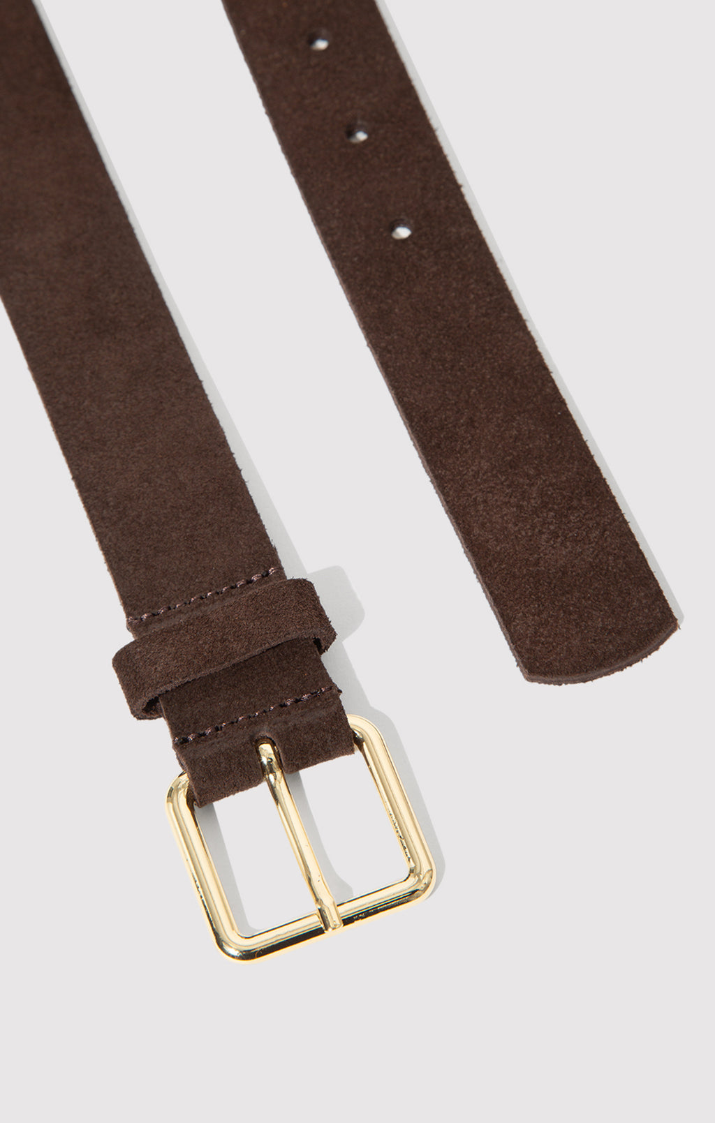SUEDE SQUARE BUCKLE BELT IN CHICORY COFFEE - Mavi Jeans