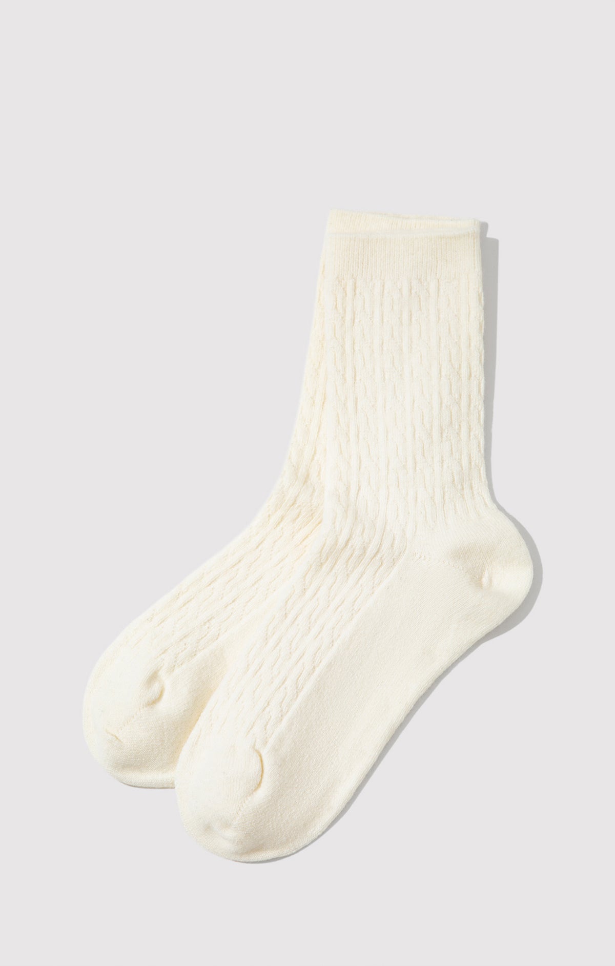 CABLE-KNIT BOOT SOCKS IN BEIGE - Mavi Jeans