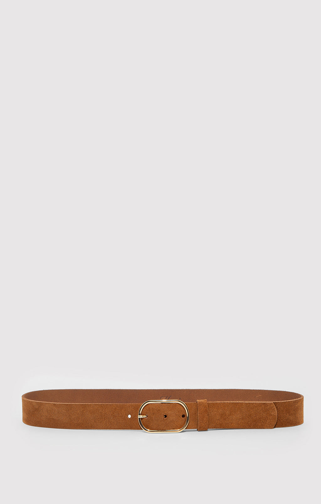 SUEDE OVAL BUCKLE BELT IN COPPER TAN - Mavi Jeans