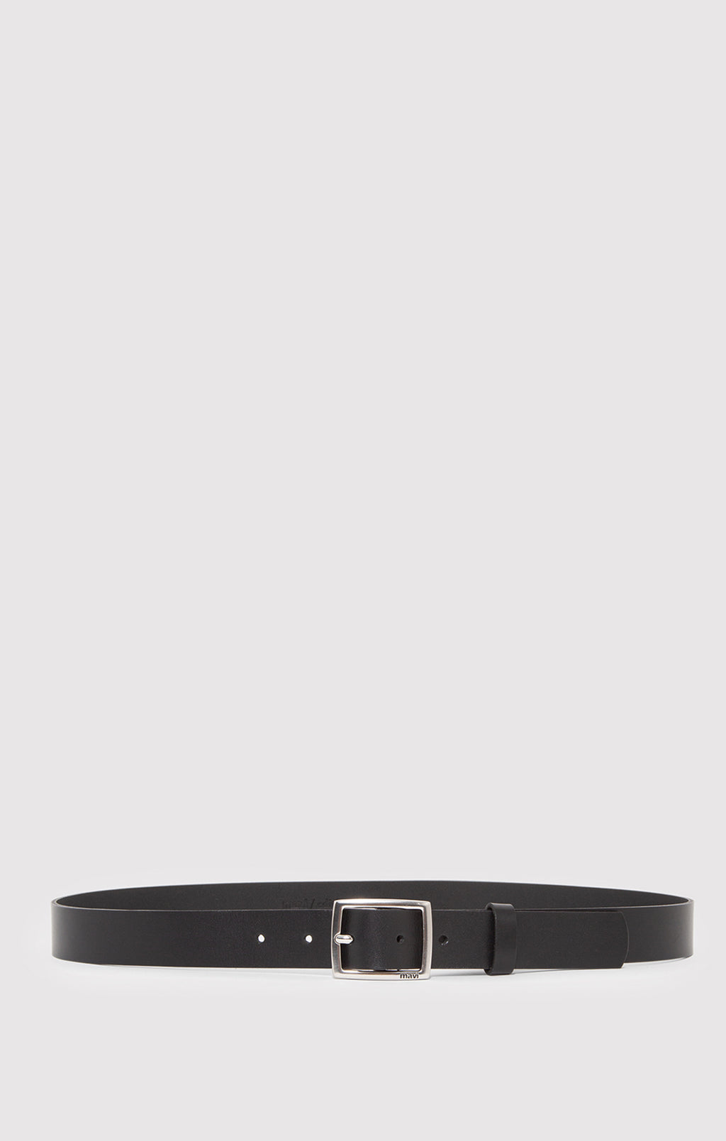 LEATHER SQUARE BUCKLE BELT IN BLACK - Mavi Jeans