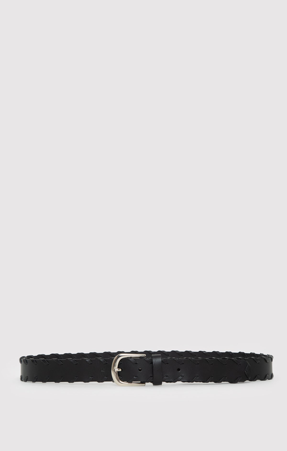 LEATHER WHIPSTITCH BELT IN BLACK - Mavi Jeans