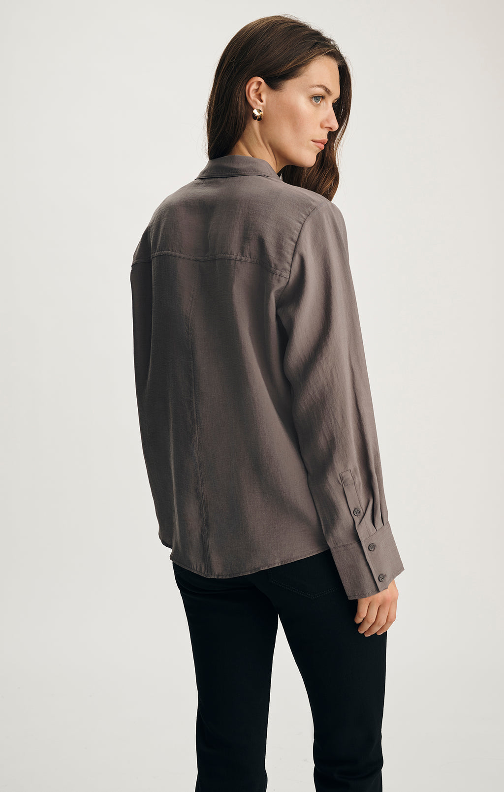 LUXE TOUCH TENCEL™ BUTTON-UP SHIRT IN TORNADO