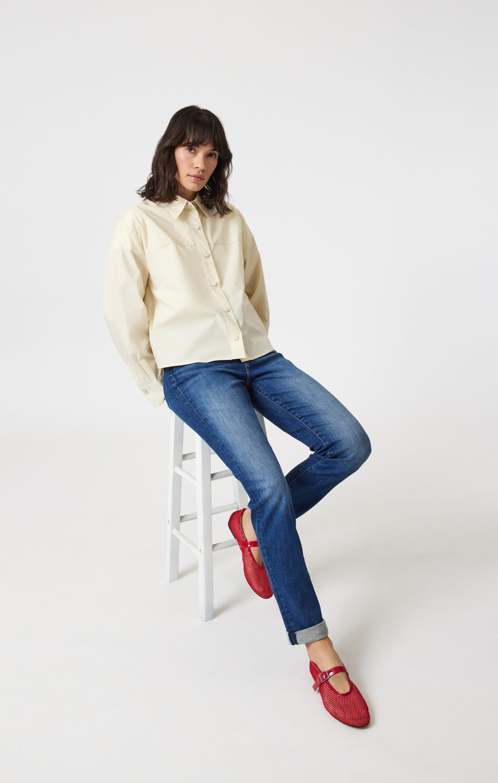 KATHLEEN SLIM BOYFRIEND IN DARK BRUSHED FLEX BLUE - Mavi Jeans