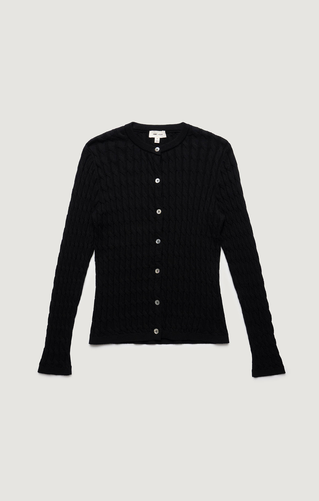 EDITION CABLE-KNIT CARDIGAN IN BLACK