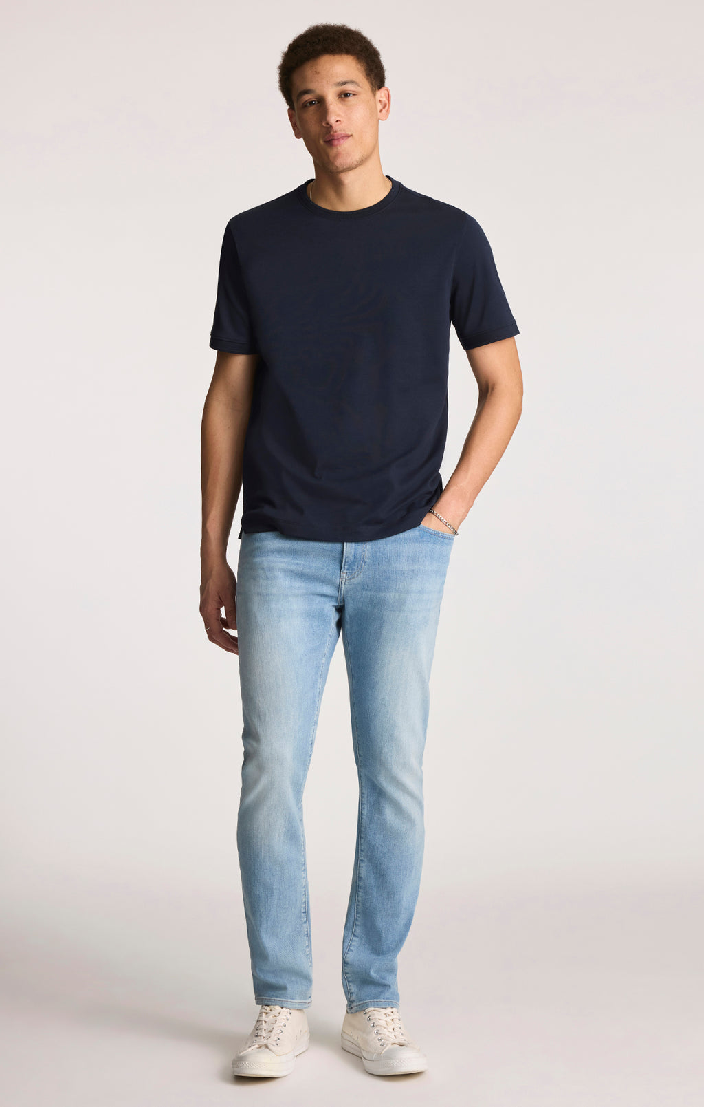 INTERLOCK CREW NECK T-SHIRT IN SKY CAPTAIN - Mavi Jeans