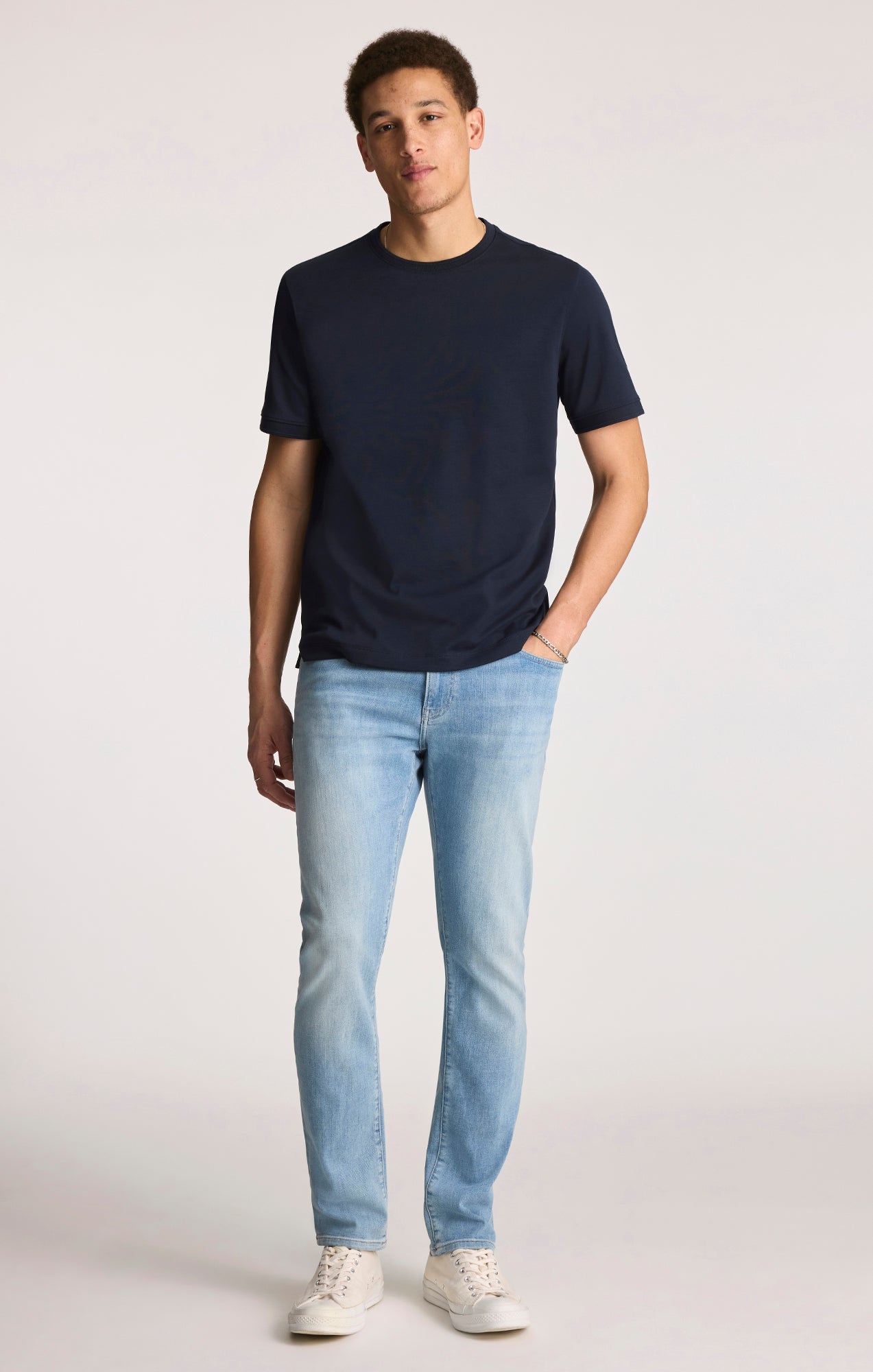 INTERLOCK CREW NECK T-SHIRT IN SKY CAPTAIN - Mavi Jeans