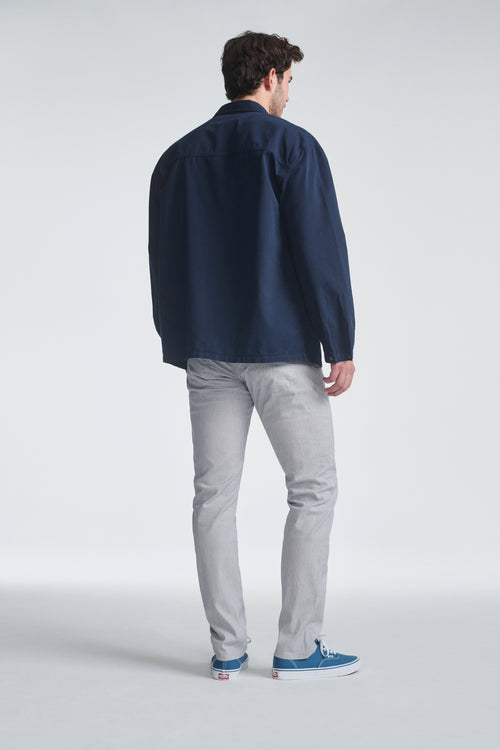 JAKE SLIM LEG IN GREY LINEN STRIPE - Mavi Jeans