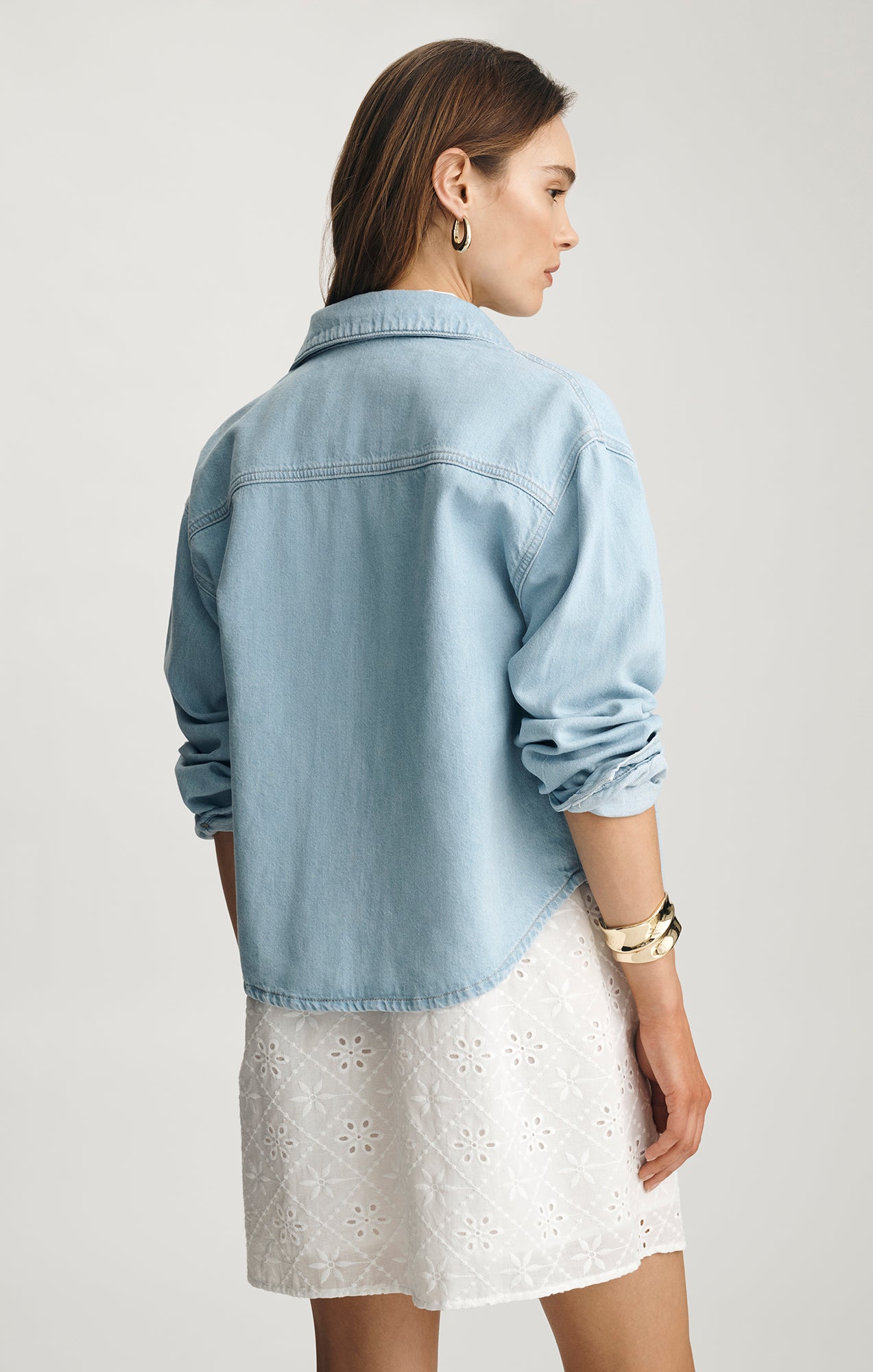 CARLIA DENIM SHIRT IN BLEACHED LINEN DENIM - Mavi Jeans
