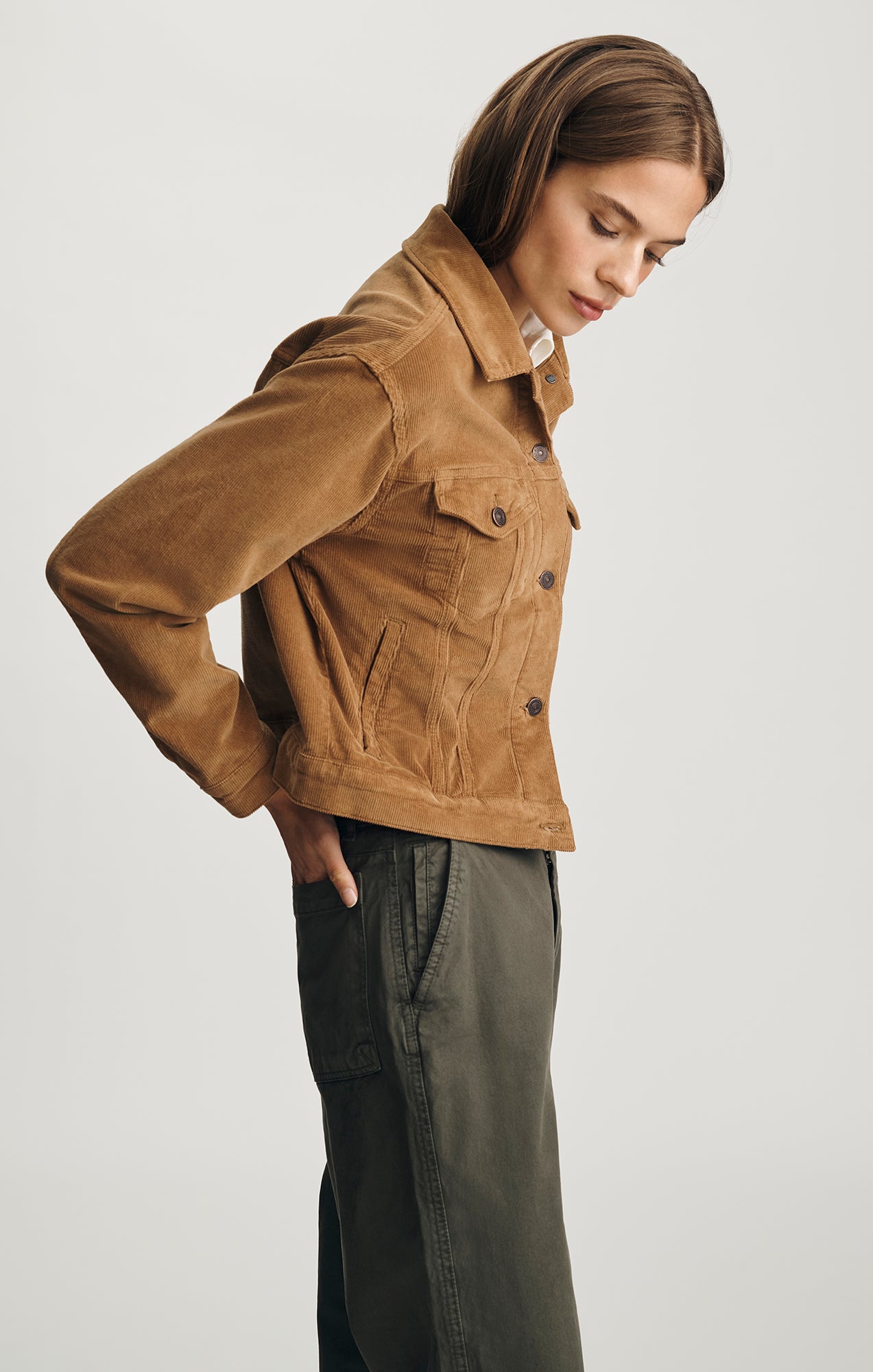 MEGI CORDUROY JACKET IN CAMEL CORD - Mavi Jeans