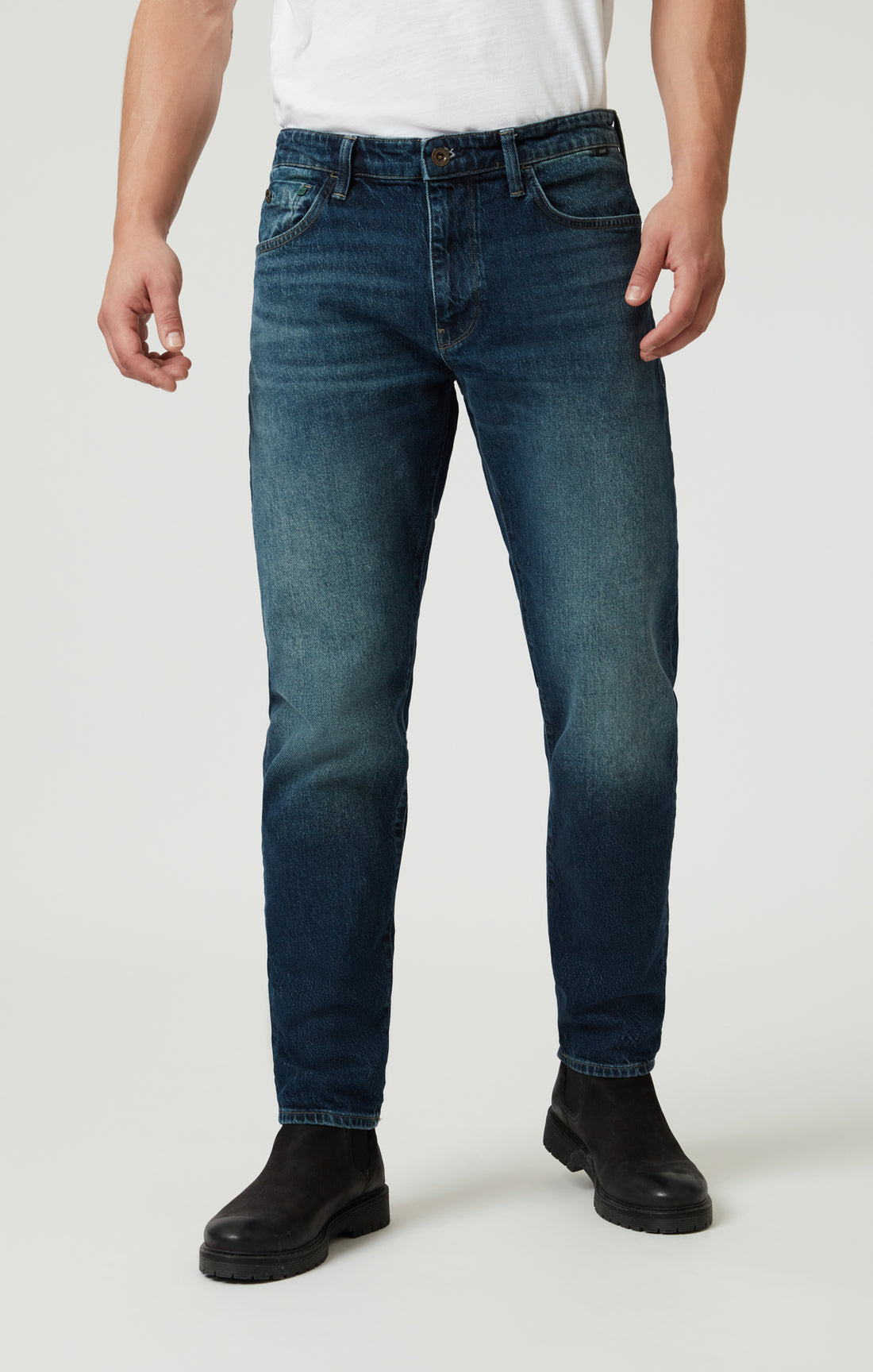 Mavi Men's London Relaxed Tapered Leg In Deep Blue Denim