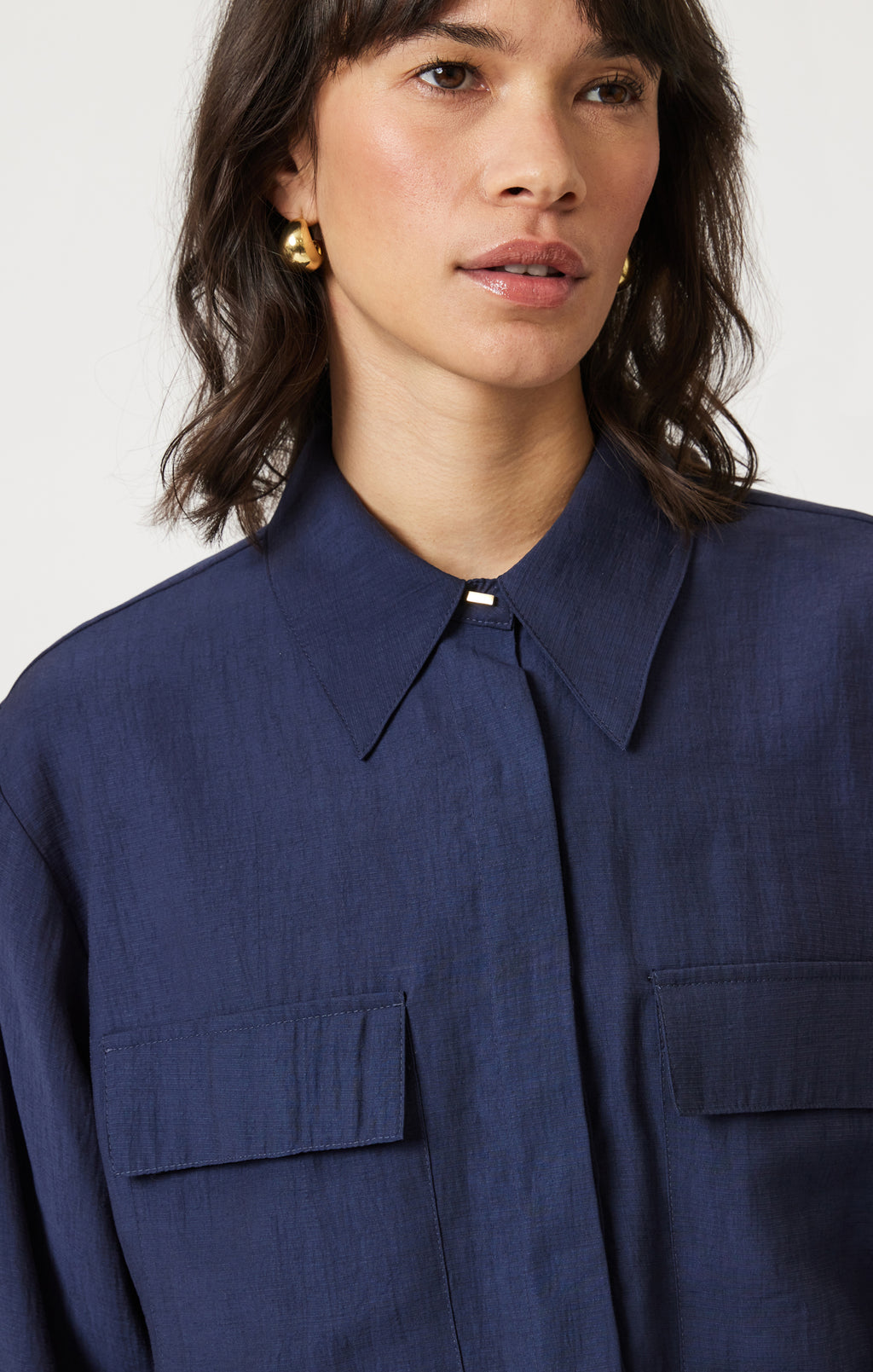 DOUBLE POCKET LONG SLEEVE SHIRT IN NAVAL ACADEMY - Mavi Jeans