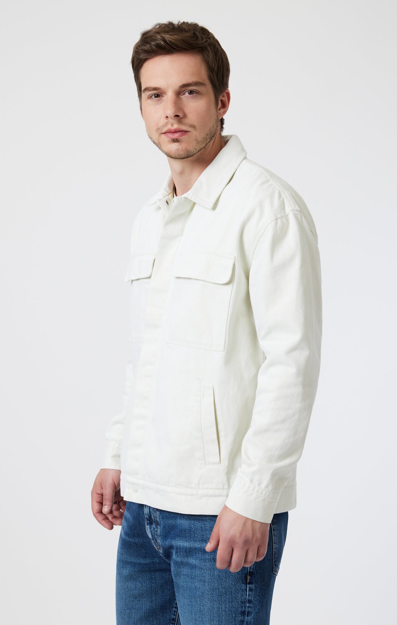 Mavi Men's Double Pocket Overshirt In Antique White