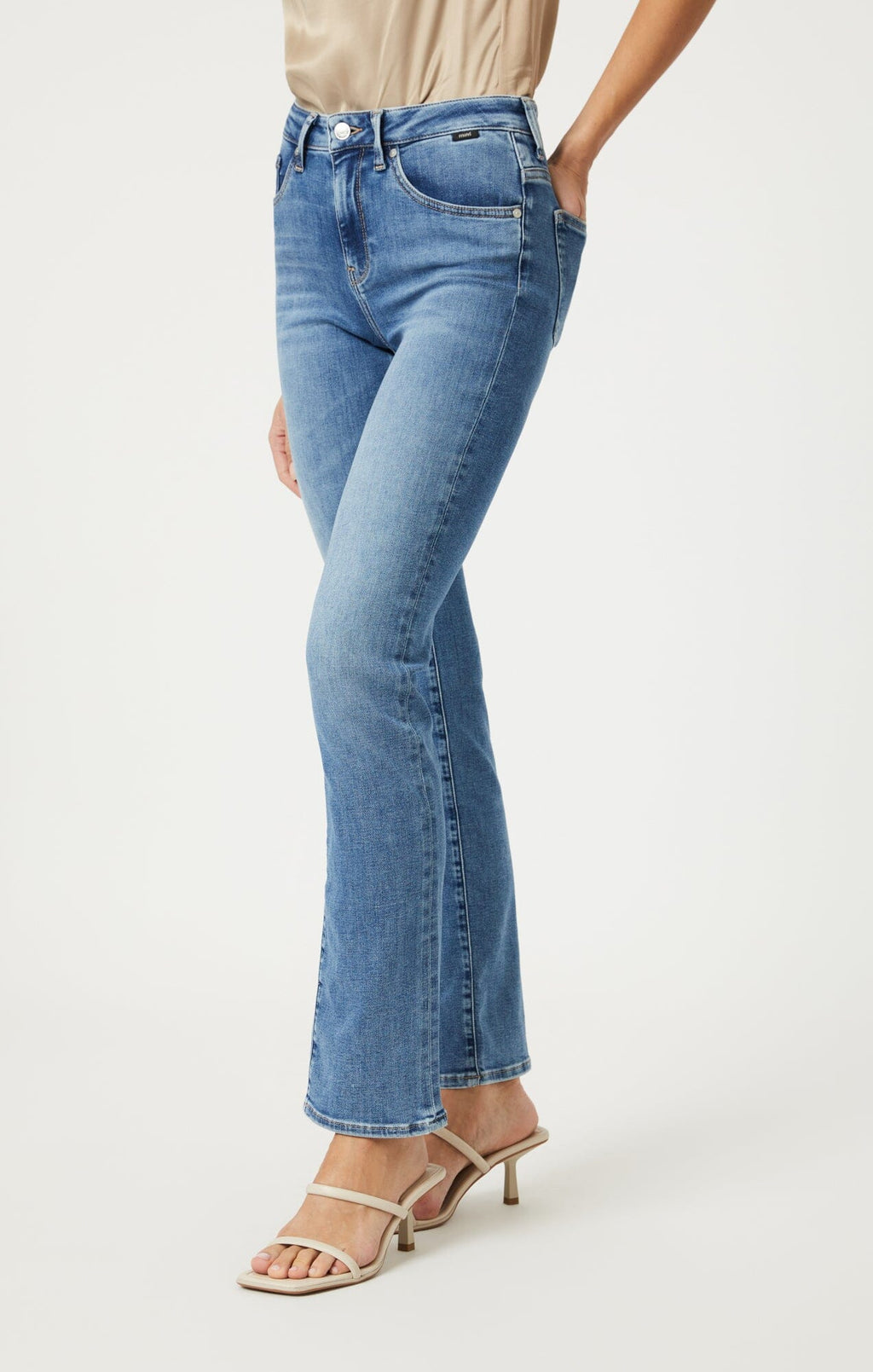 KENDRA STRAIGHT LEG IN MID BRUSHED FEATHER BLUE - Mavi Jeans