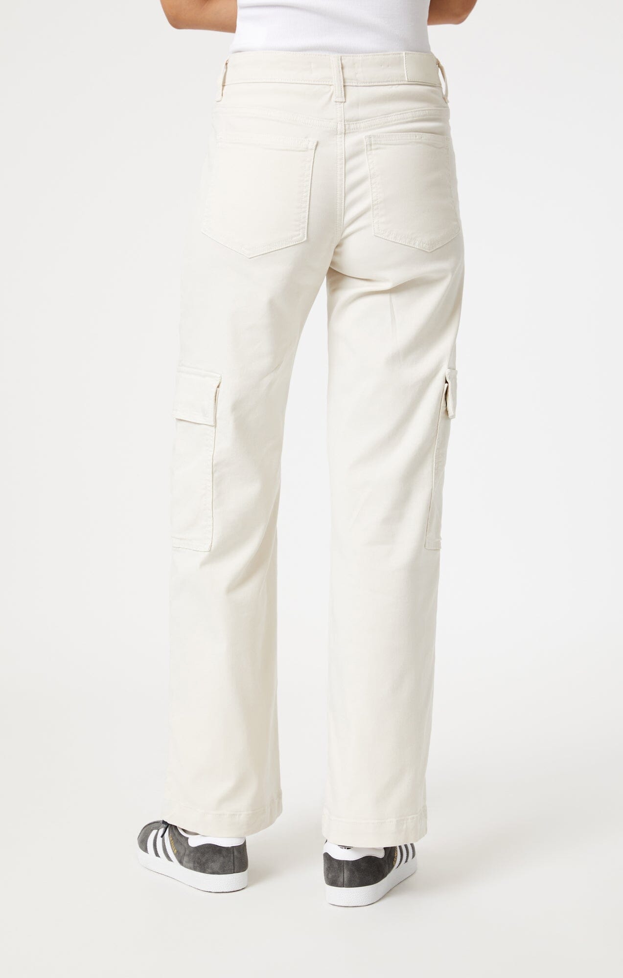 Mavi Women's Alva Straight Cargo Pants In Off White Luxe Twill