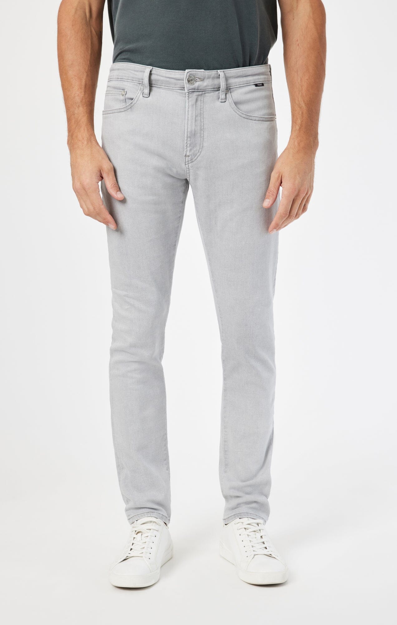 WES Casuals by Westside Solid Light Grey Denim Slim Fit Jeans
