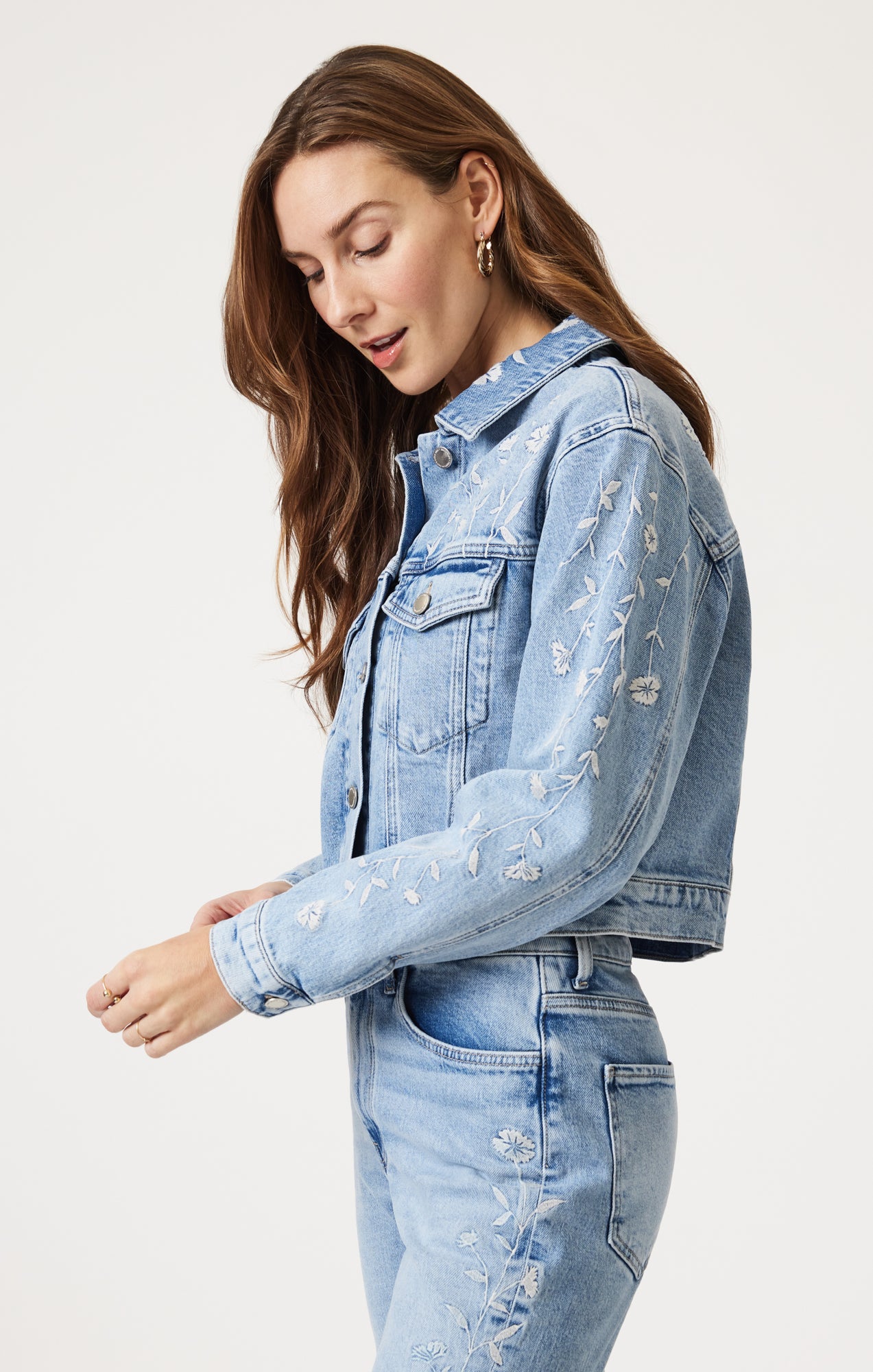 Mavi Women's Harmony Denim Jacket In Light Blue Bloom Denim – Mavi
