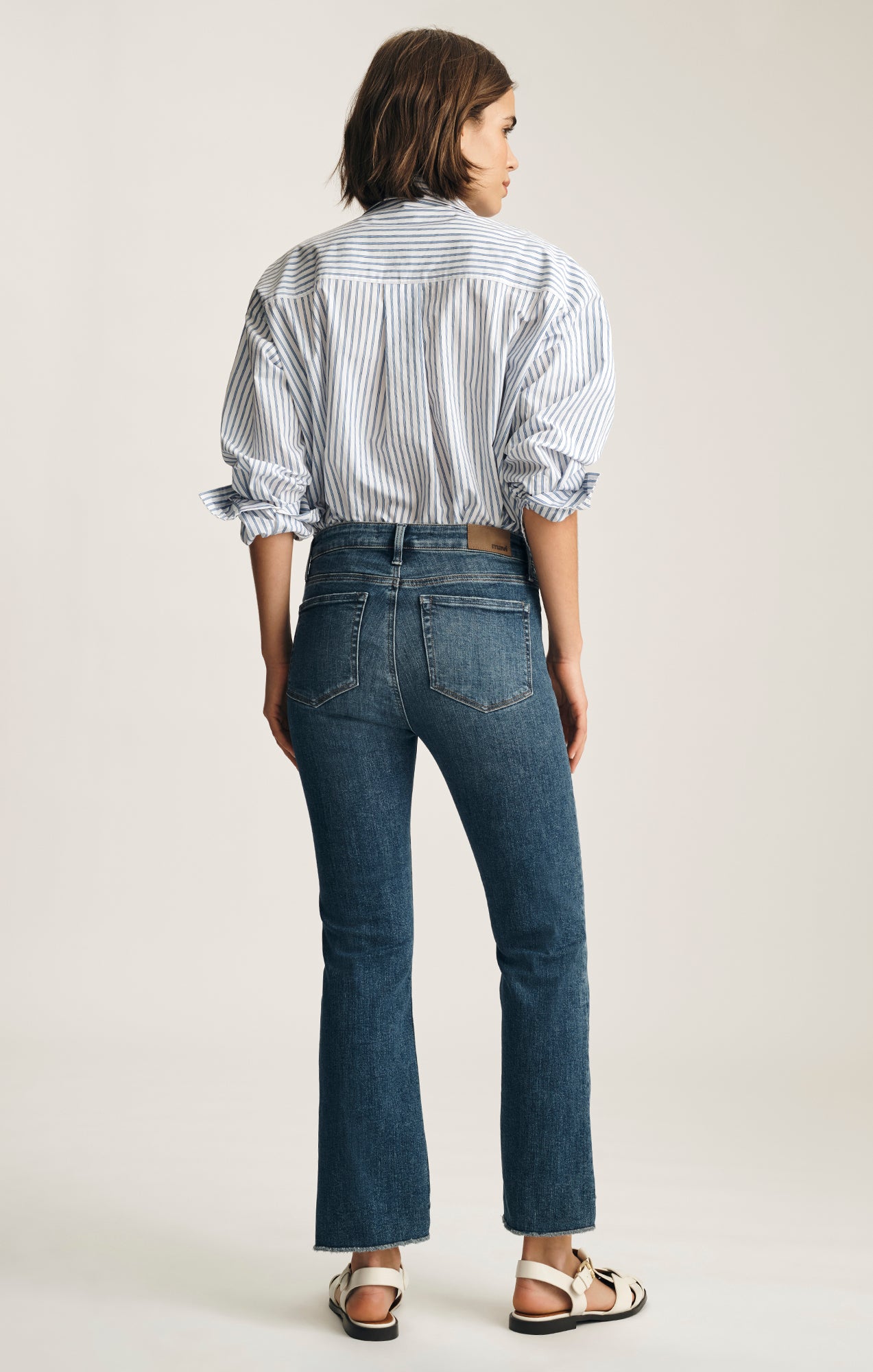 ANIKA CROPPED FLARE IN DARK BRUSHED FLEX BLUE - Mavi Jeans