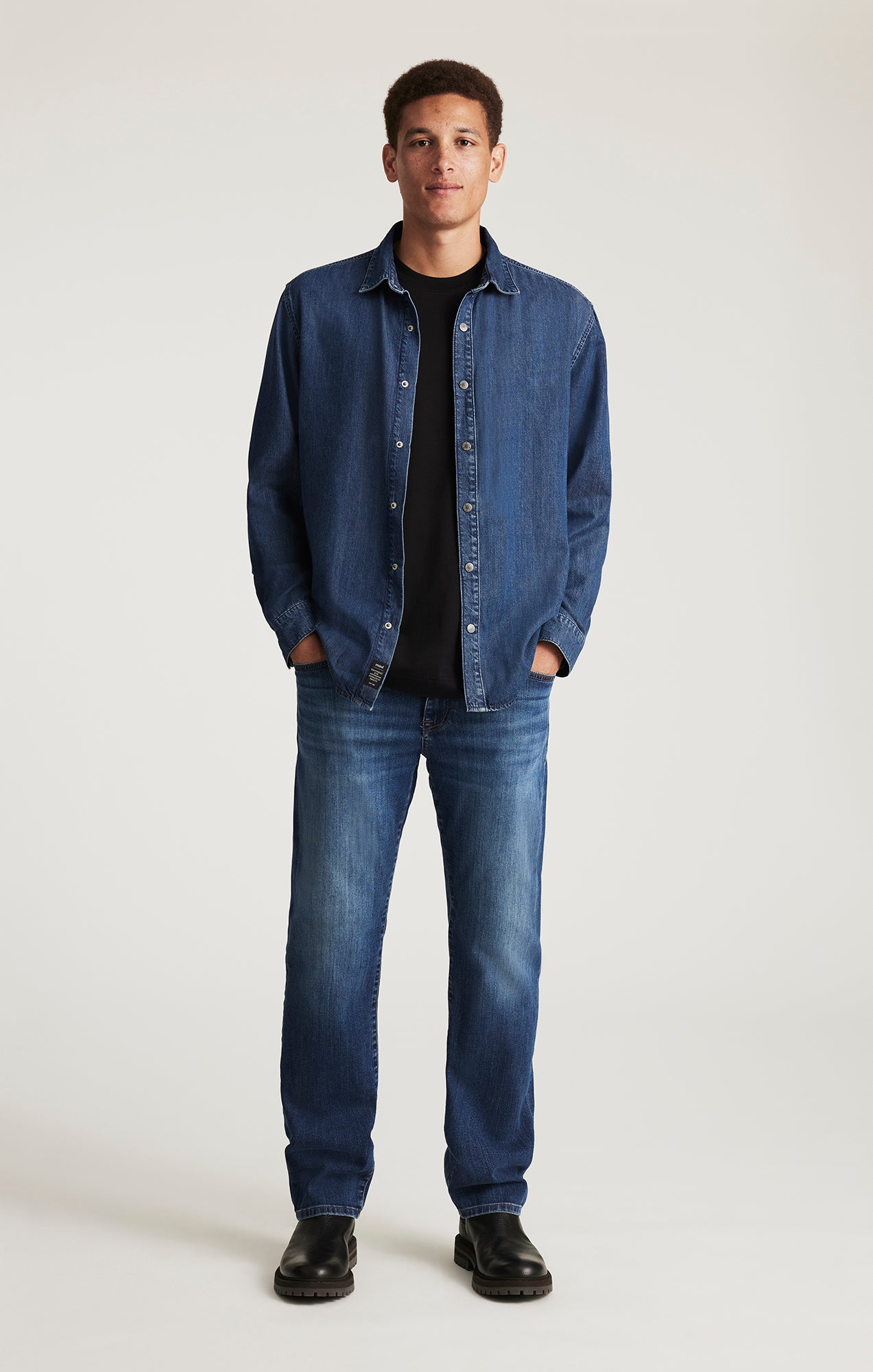 ROY DENIM SHIRT IN DARK INDIGO LUXE BLACK - Mavi Jeans