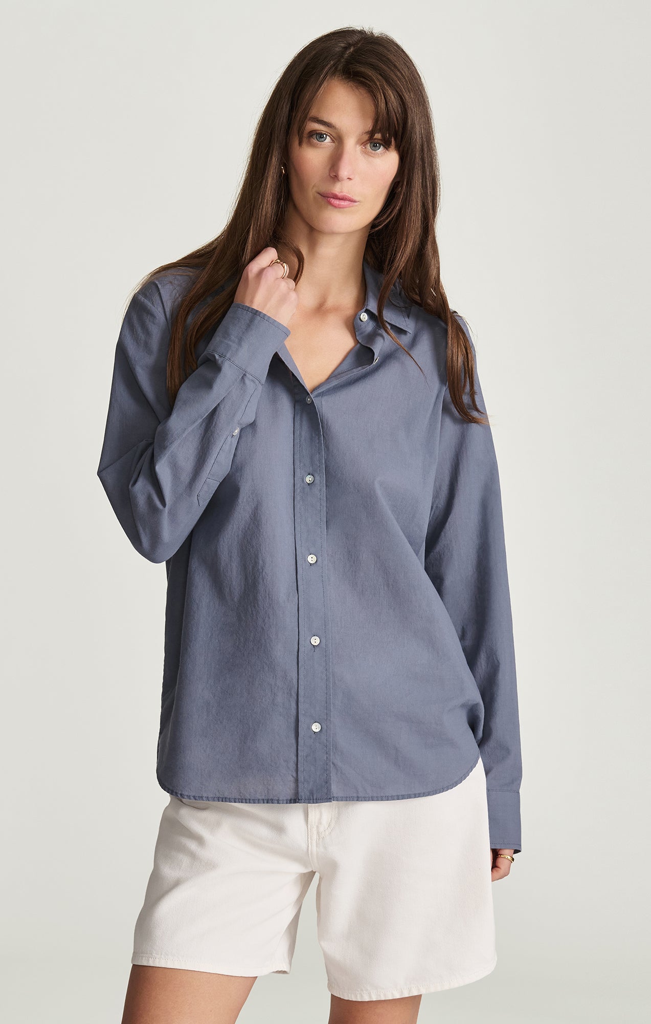LONG SLEEVE BUTTON-UP SHIRT IN GRISAILLE - Mavi Jeans