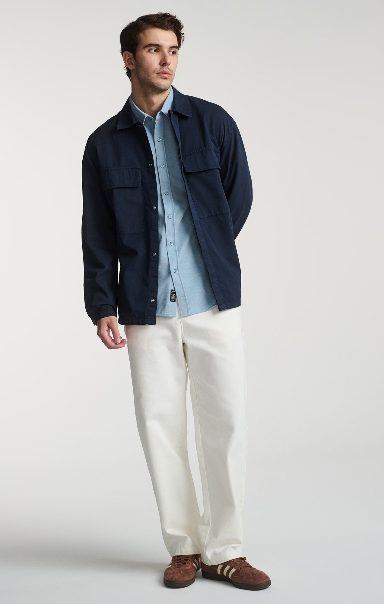 DOUBLE POCKET OVERSHIRT IN BLACK IRIS - Mavi Jeans