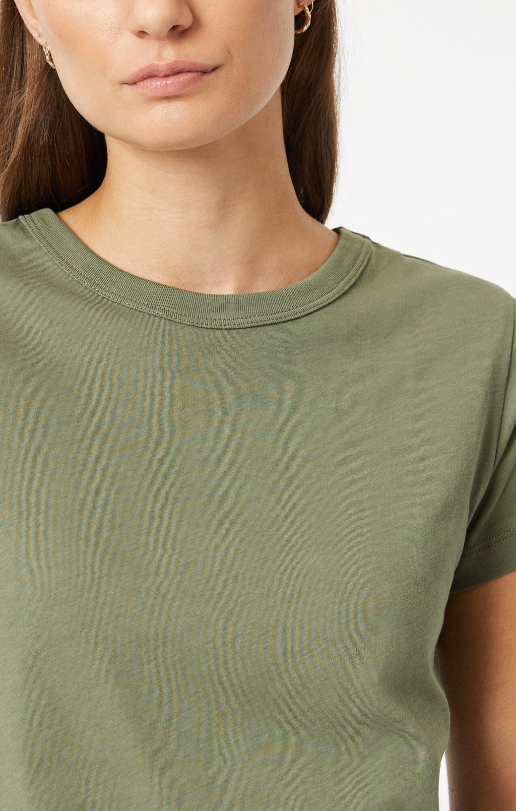 SLIM CREW NECK T-SHIRT IN DEEP LICHEN GREEN - Mavi Jeans