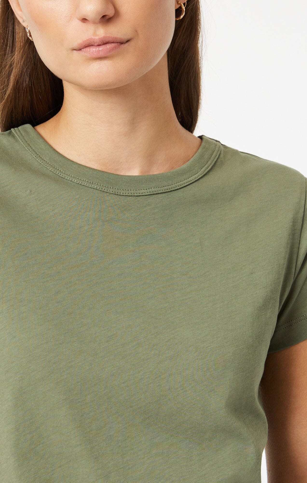 SLIM CREW NECK T-SHIRT IN DEEP LICHEN GREEN - Mavi Jeans