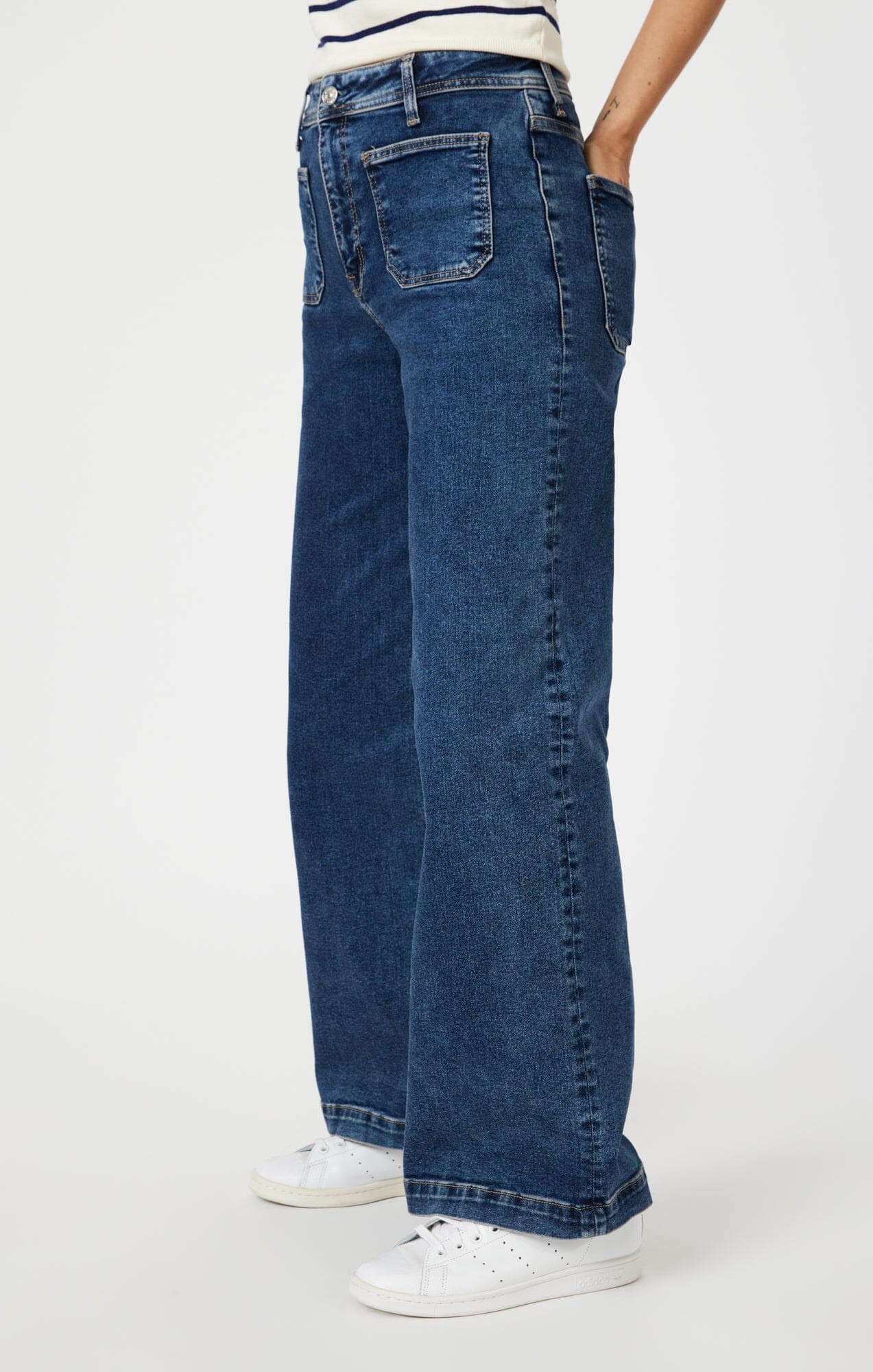 Dark denim shop wide leg jeans