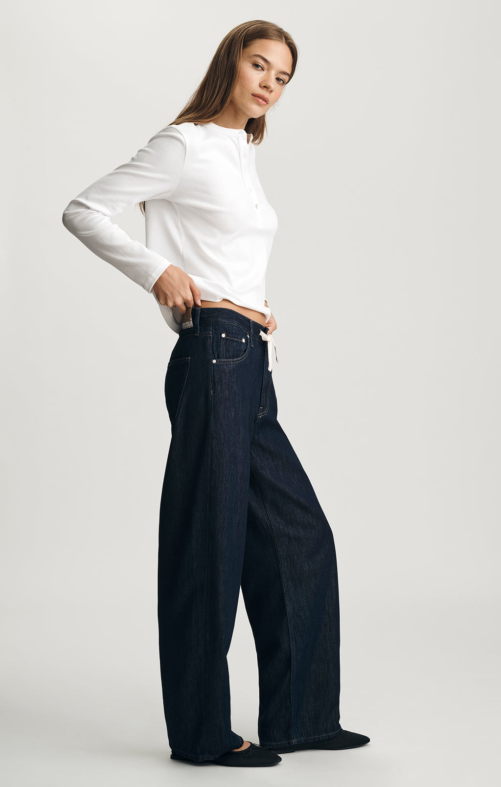 NELLA WIDE LEG IN RINSE WELL BLUE - Mavi Jeans