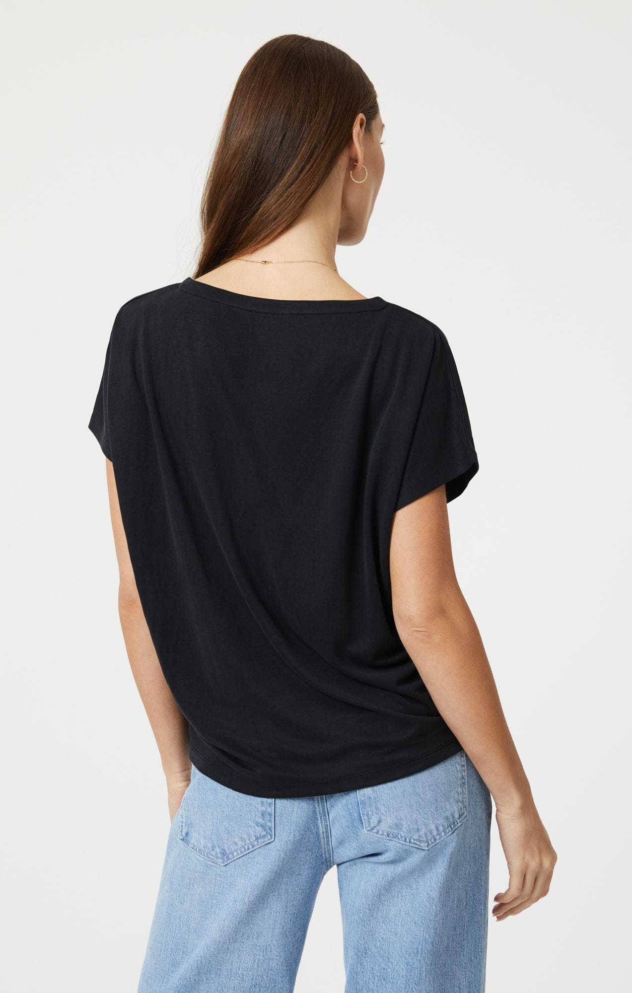 Mavi Women's Boat Neck T-Shirt In Black