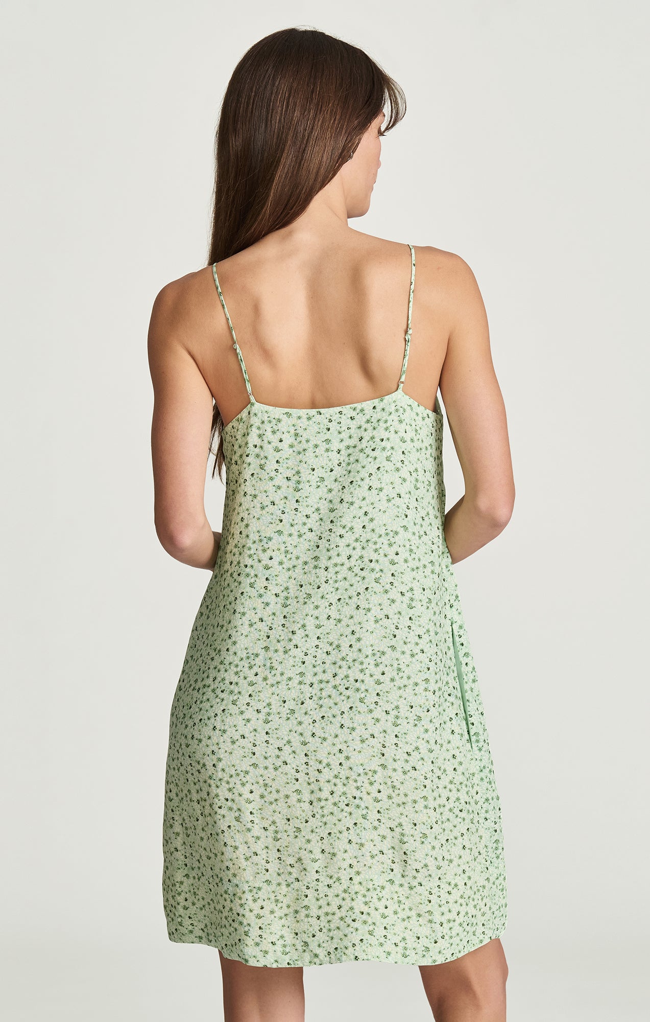 CAMI MINI DRESS IN GREEN FLOWER PRINTED - Mavi Jeans