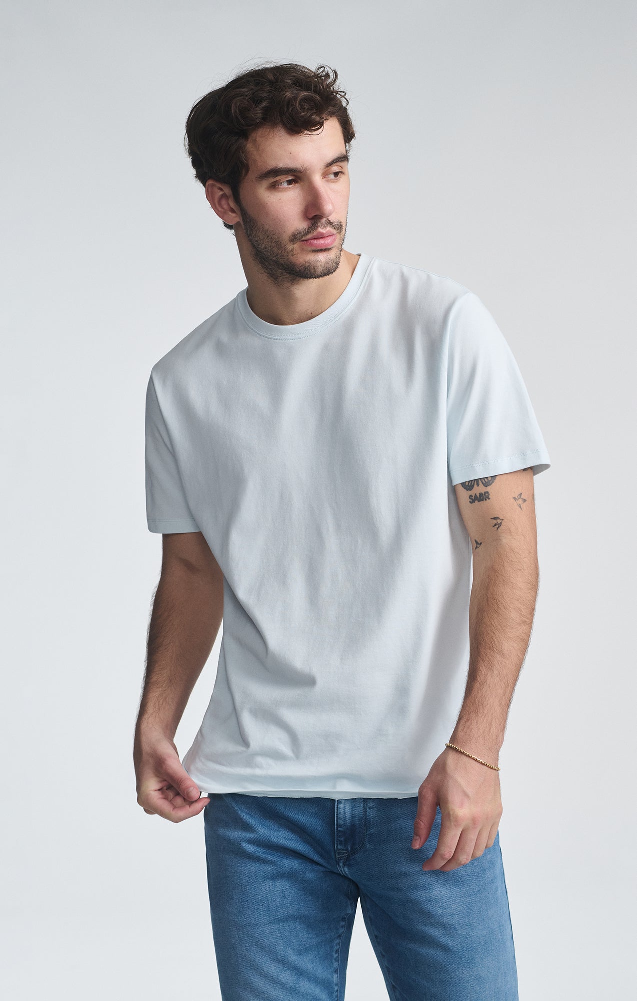 Mavi Men's Basic Crew Neck T-Shirt In Illusion Blue – Mavi Jeans