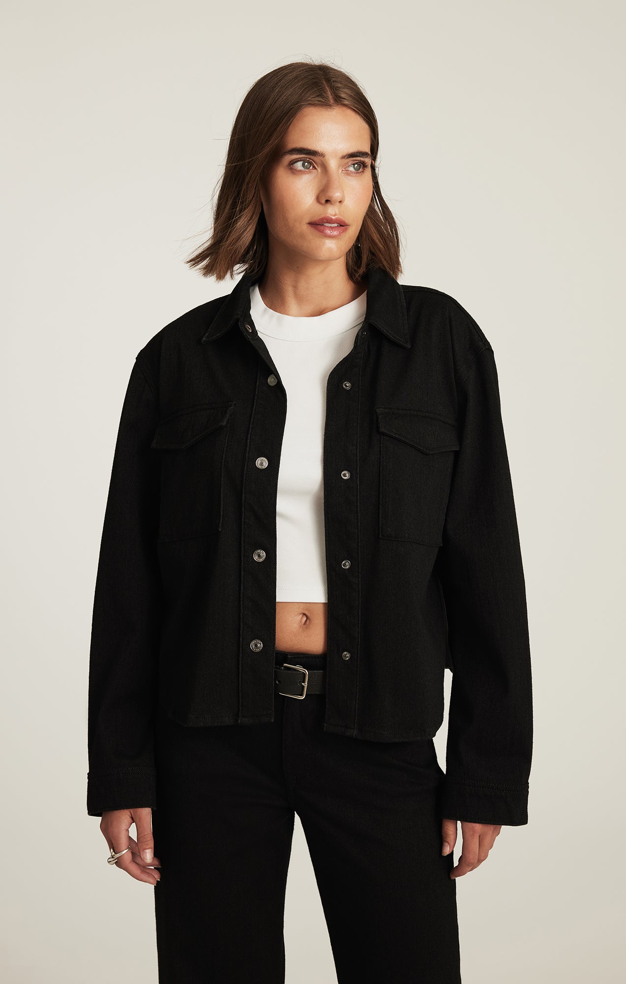 TIA DENIM SHIRT IN BLACK MOVE - Mavi Jeans