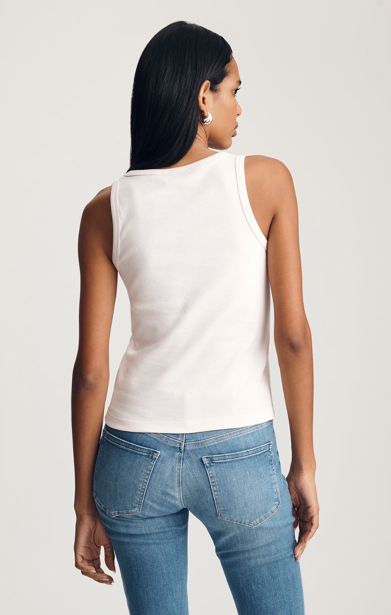 V-NECK TANK TOP IN ORCHID ICE - Mavi Jeans
