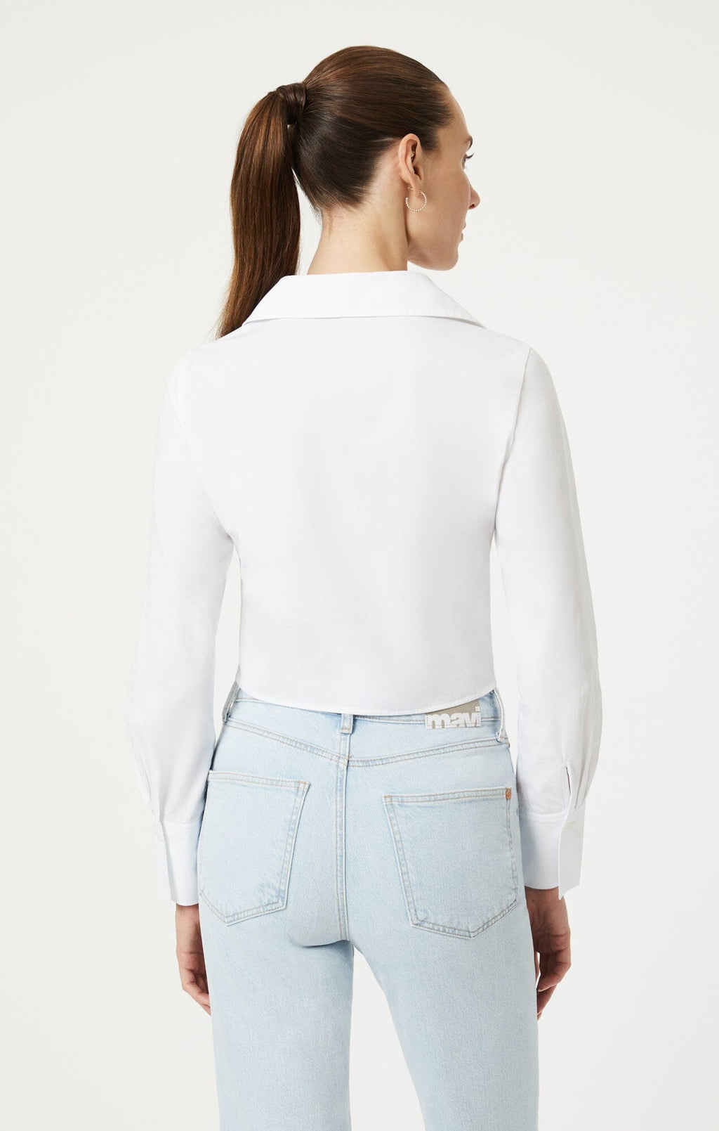 CROPPED BUTTON-UP SHIRT IN WHITE - Mavi Jeans