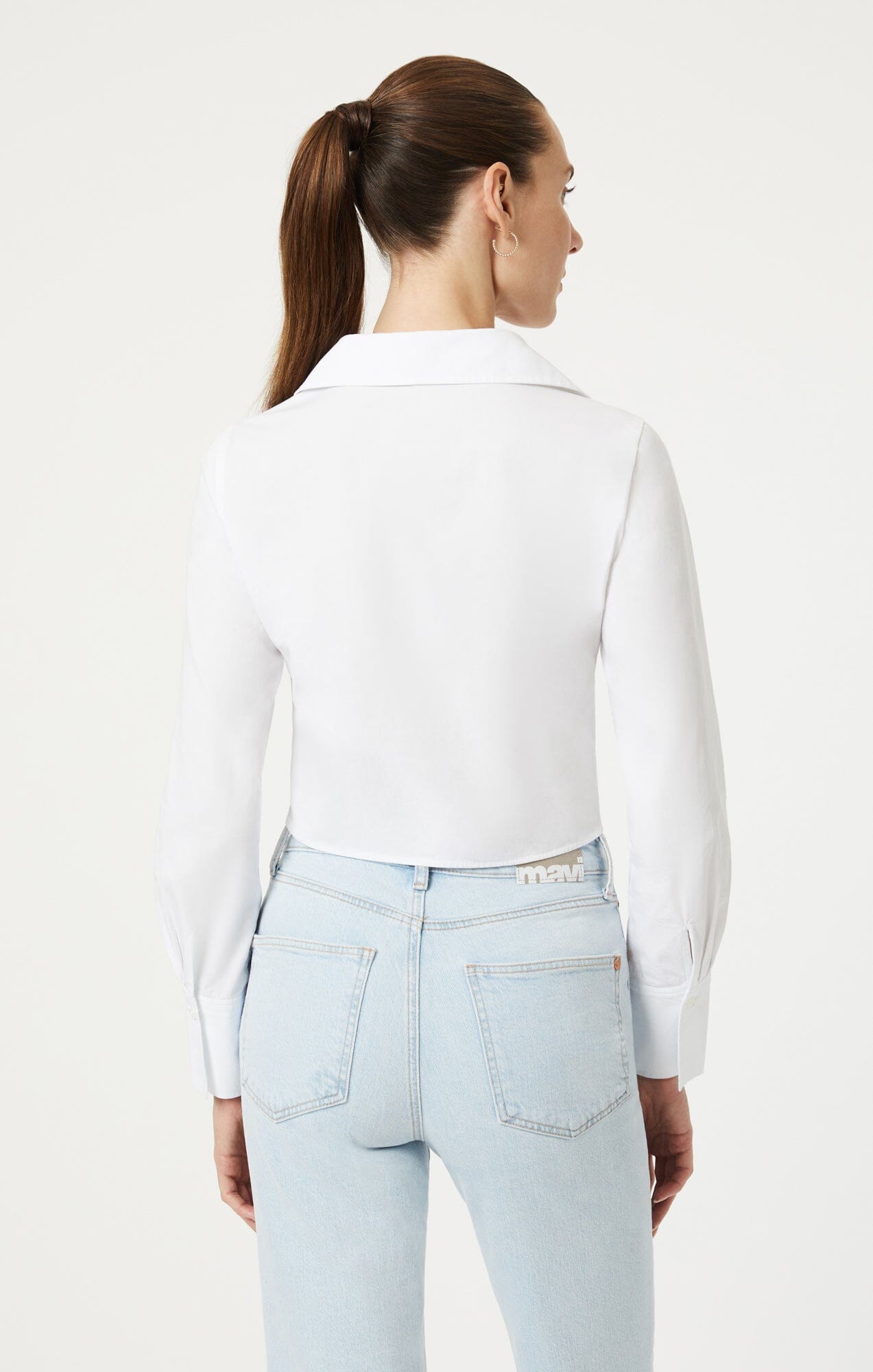 CROPPED BUTTON-UP SHIRT IN WHITE - Mavi Jeans