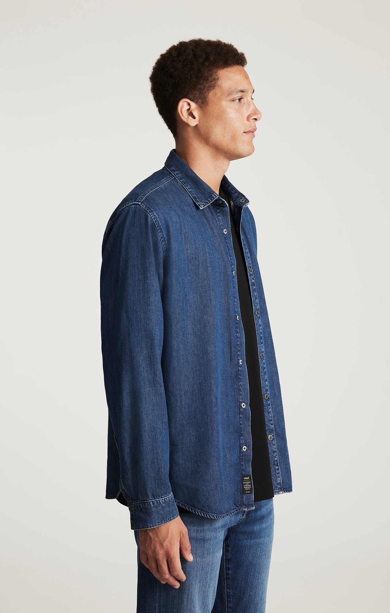 ROY DENIM SHIRT IN DARK INDIGO LUXE BLACK - Mavi Jeans