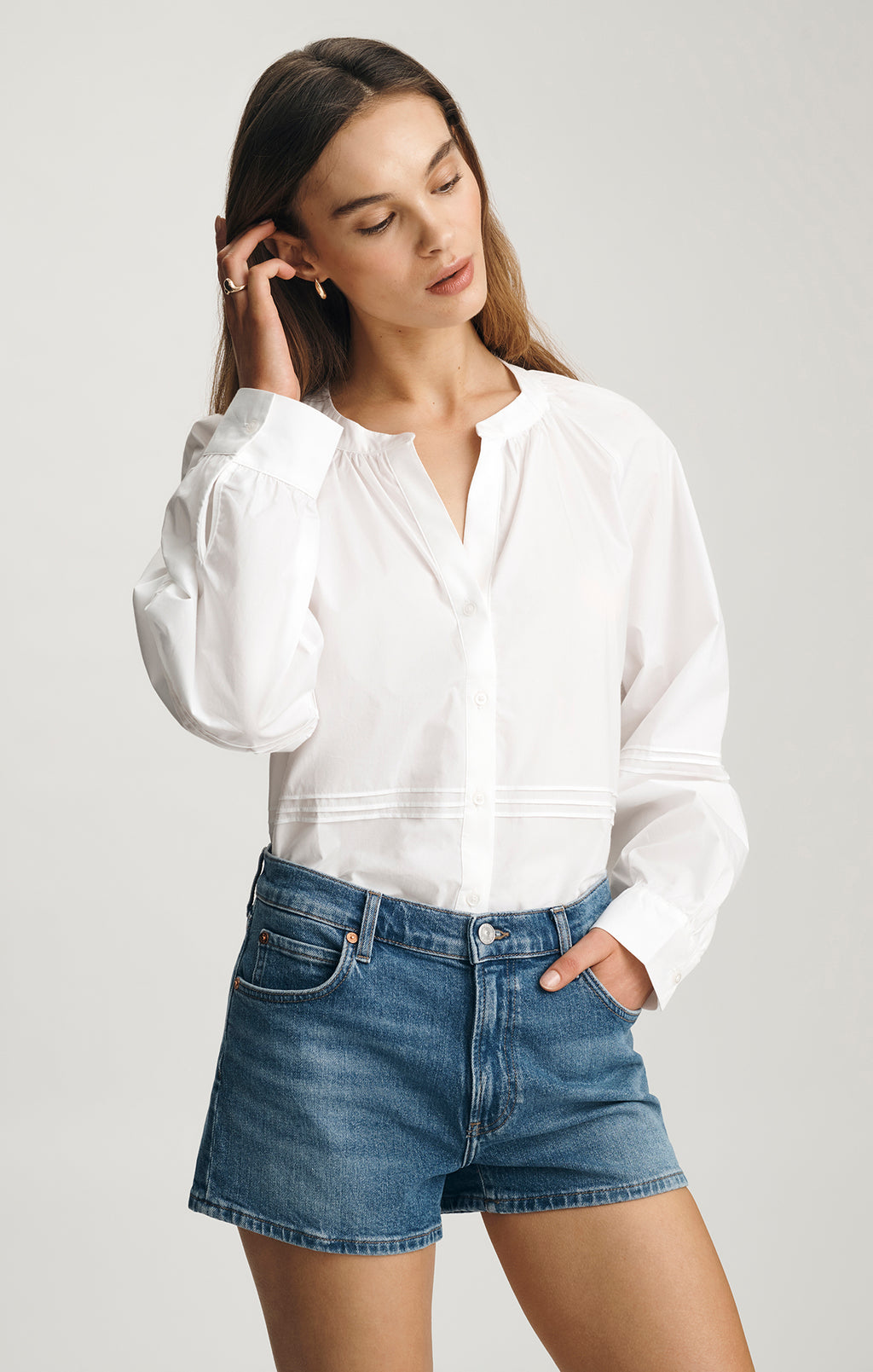 GARCIA MINI SHORTS IN MID BRUSHED CLASSIC BLUE - Mavi Jeans