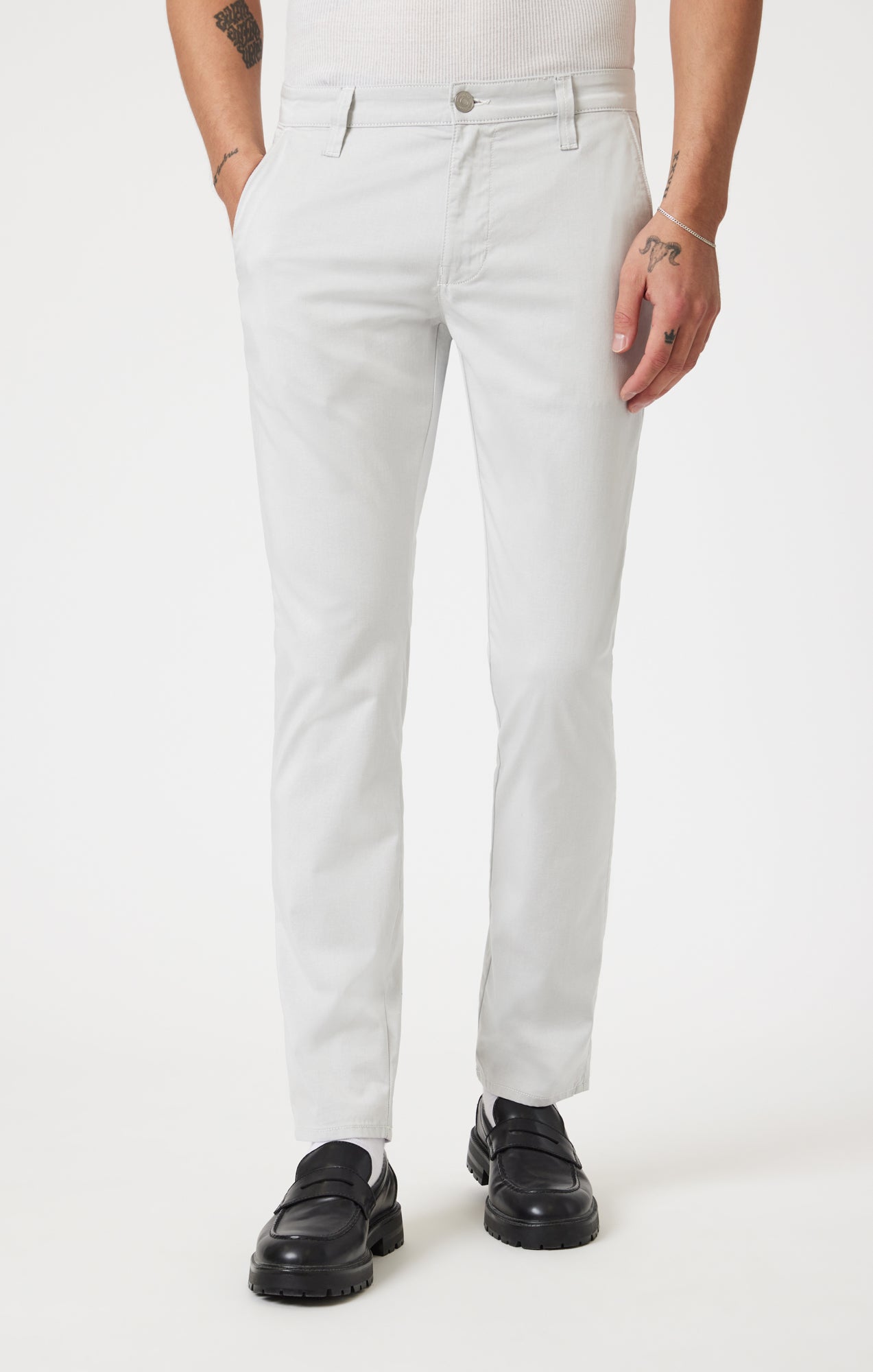 MILTON SLIM STRAIGHT CHINO PANTS IN STONE CITY SMART - Mavi Jeans