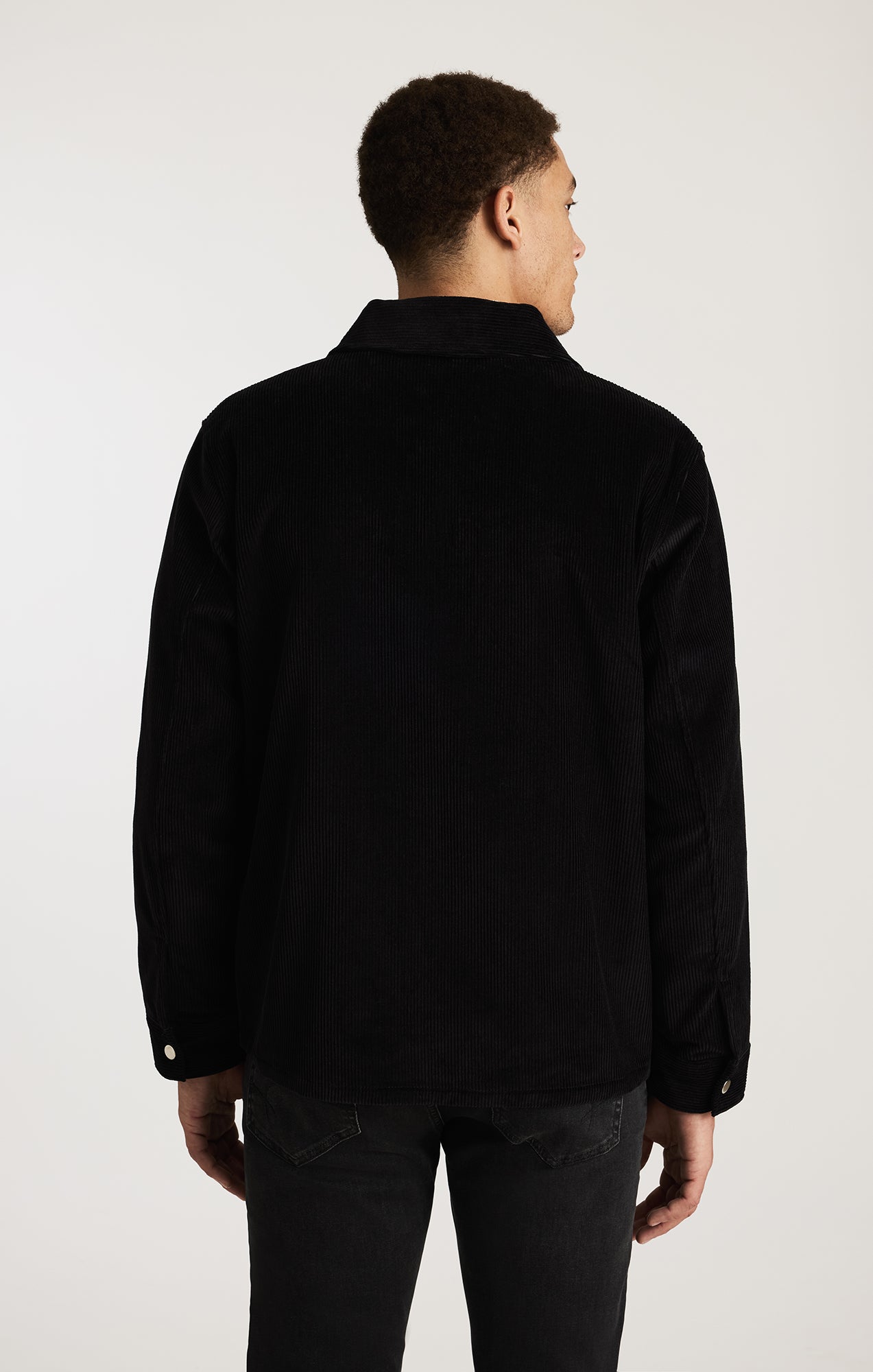 FULL ZIP OVERSHIRT IN BLACK