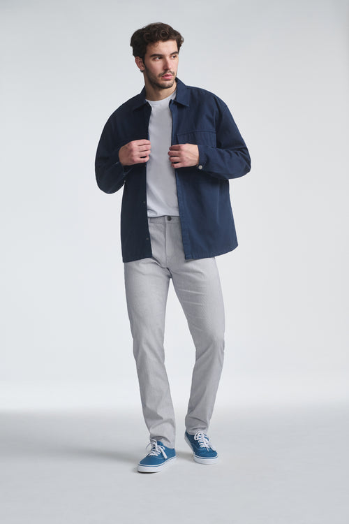 JAKE SLIM LEG IN GREY LINEN STRIPE - Mavi Jeans