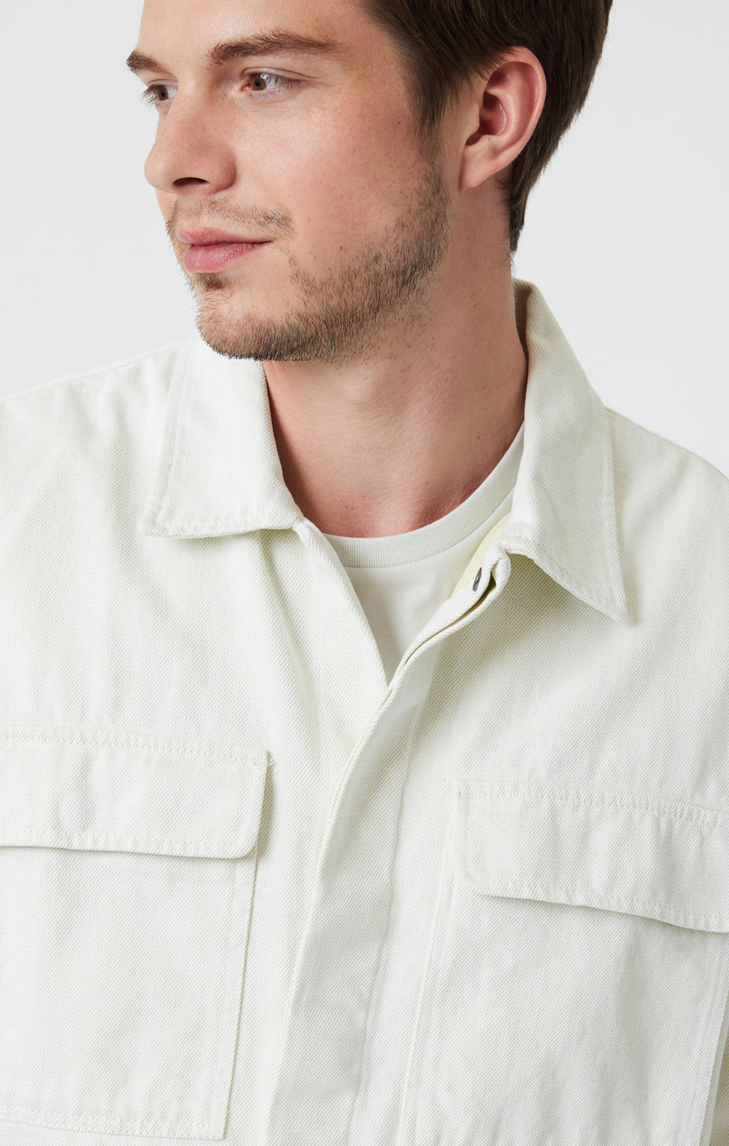 DOUBLE POCKET OVERSHIRT IN ANTIQUE WHITE - Mavi Jeans