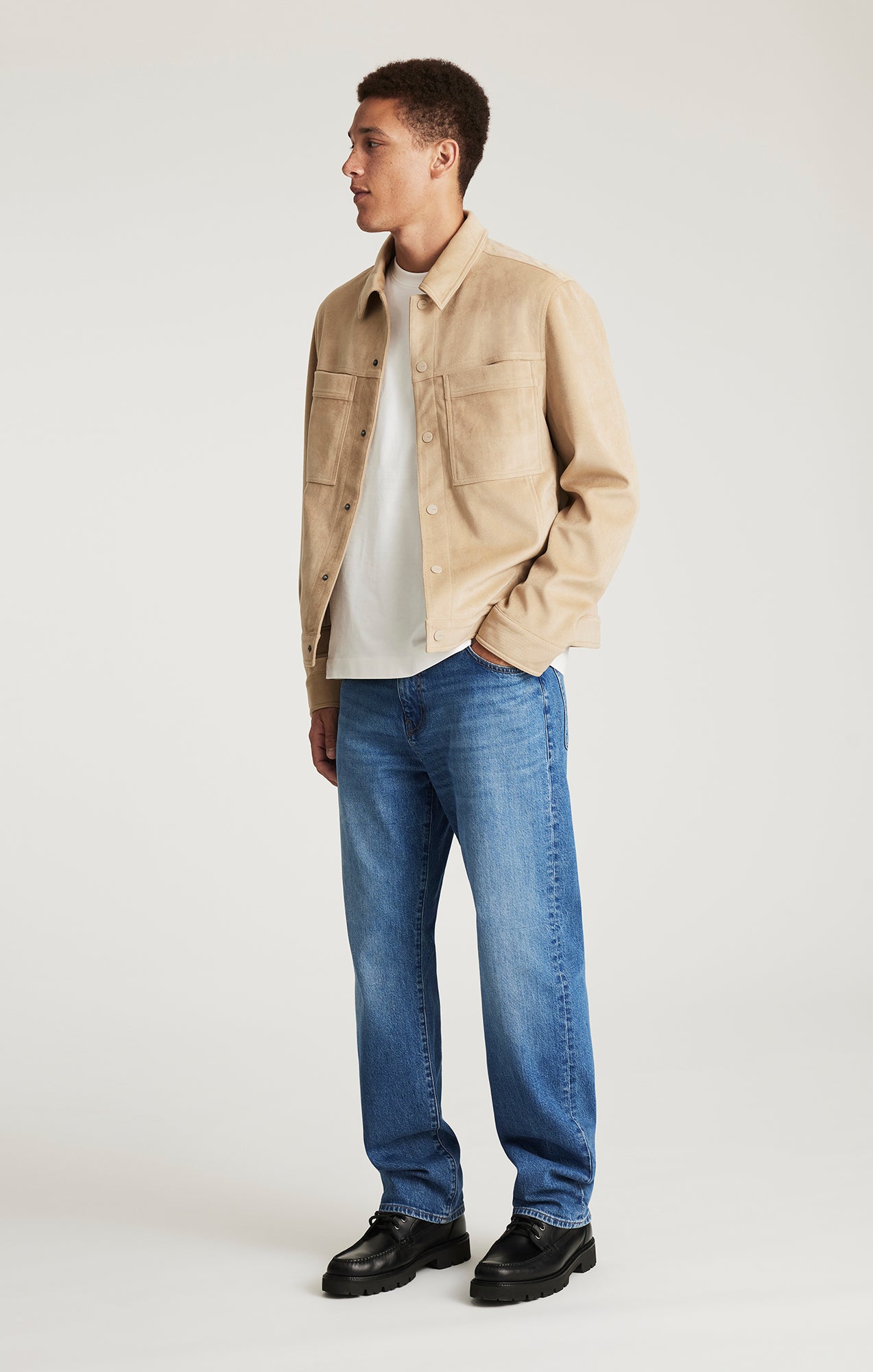 MARCEL LOOSE STRAIGHT LEG IN MID BRUSHED CLASSIC BLUE
