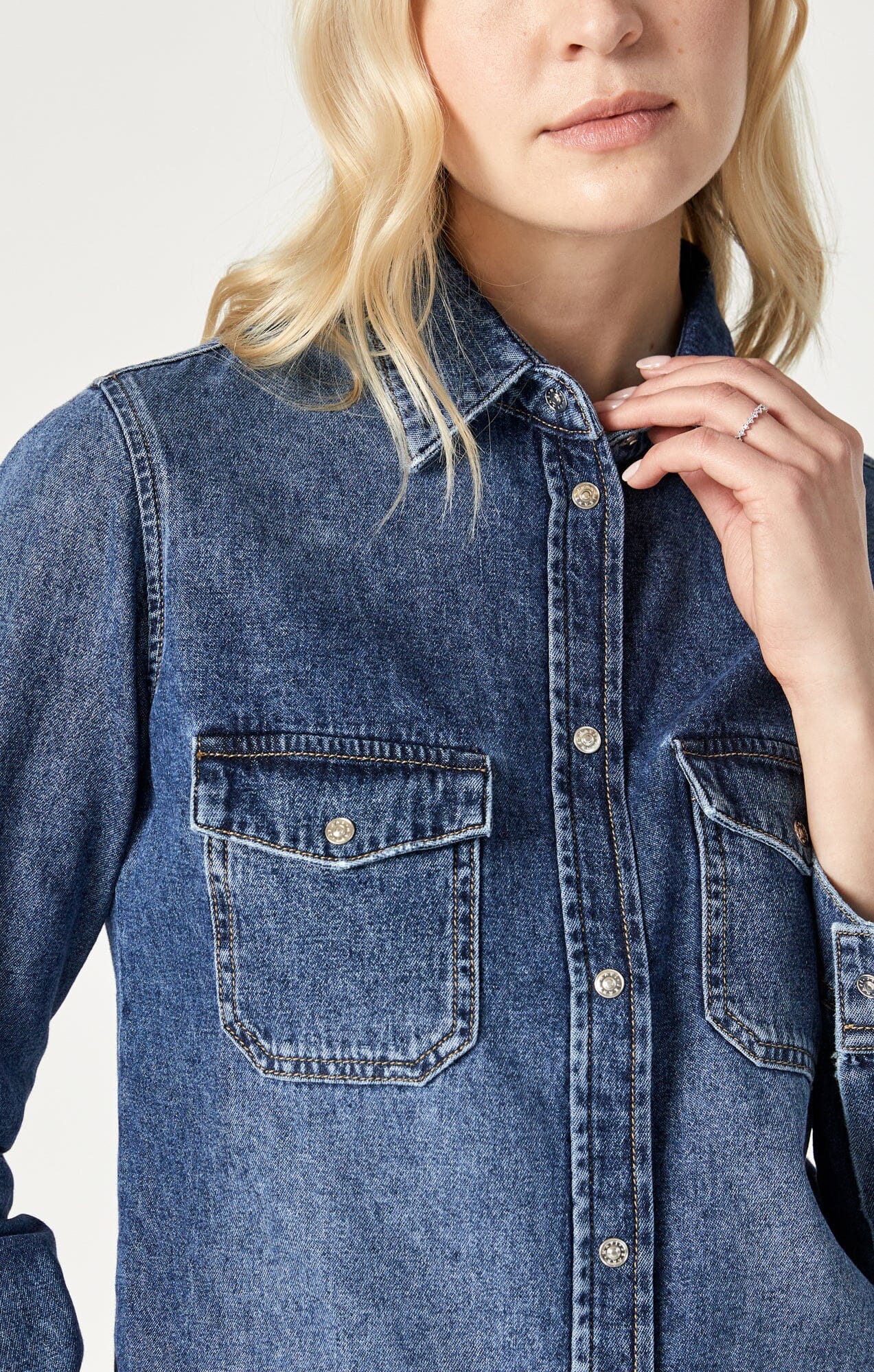 LEVIN SEMI-FITTED DENIM SHIRT IN DARK BLUE DENIM - Mavi Jeans
