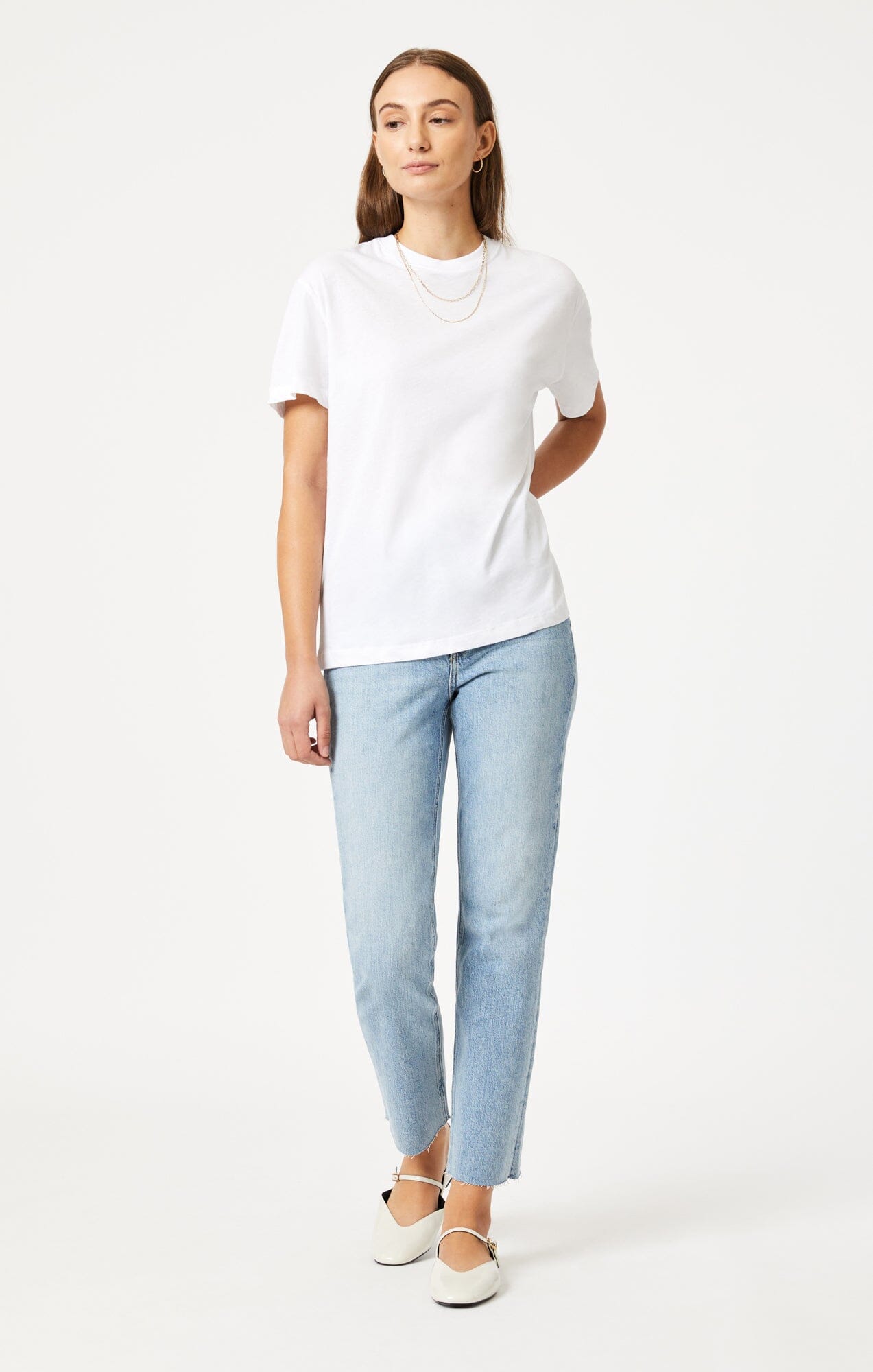 Mavi Women's Crew Neck T-Shirt In White – Mavi Jeans