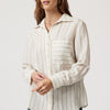 POCKET LONG SLEEVE SHIRT IN KHAKI STRIPE - Mavi Jeans
